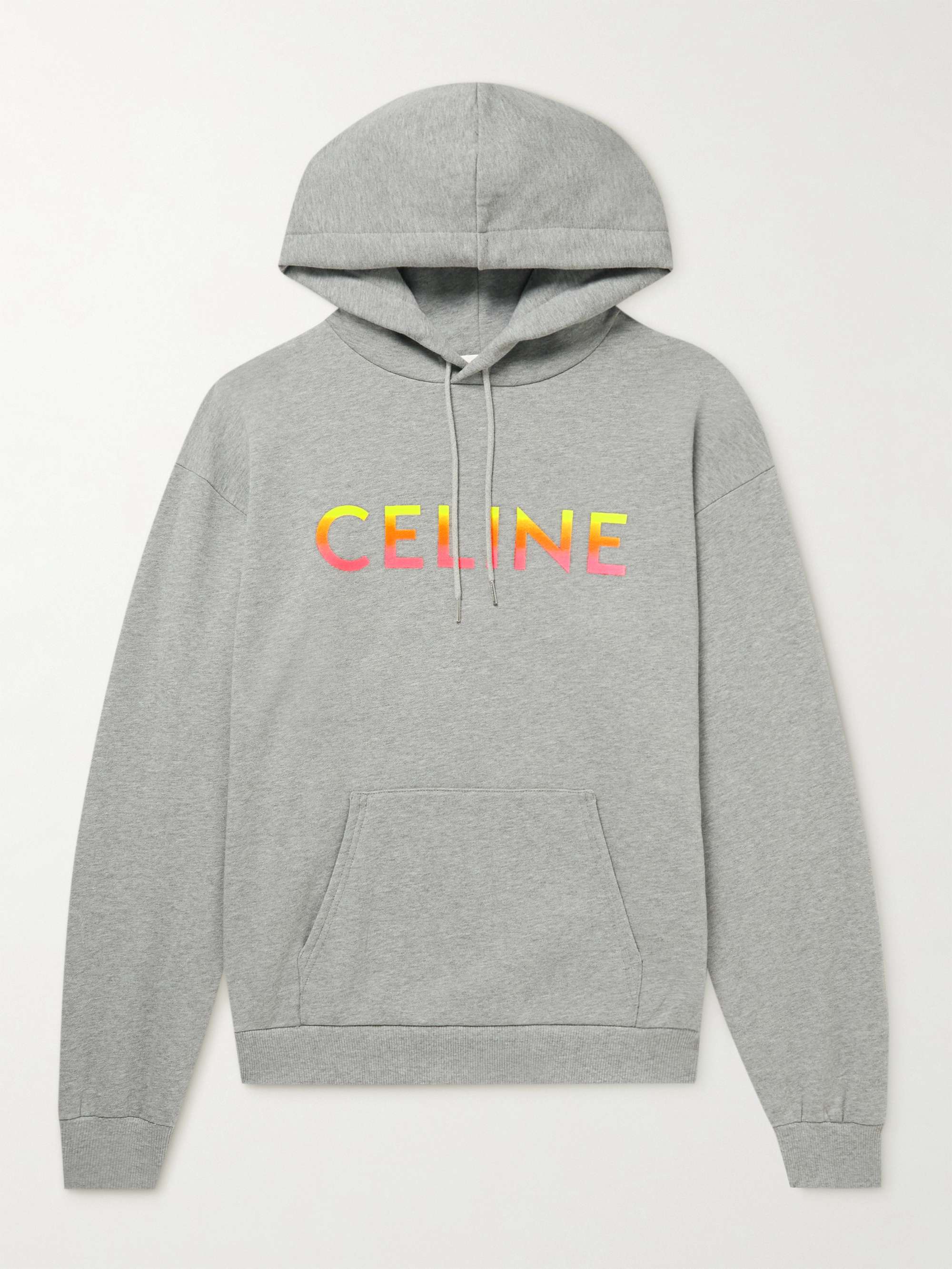 CELINE HOMME Oversized Logo-Print Cotton-Blend Jersey Hoodie for Men ...