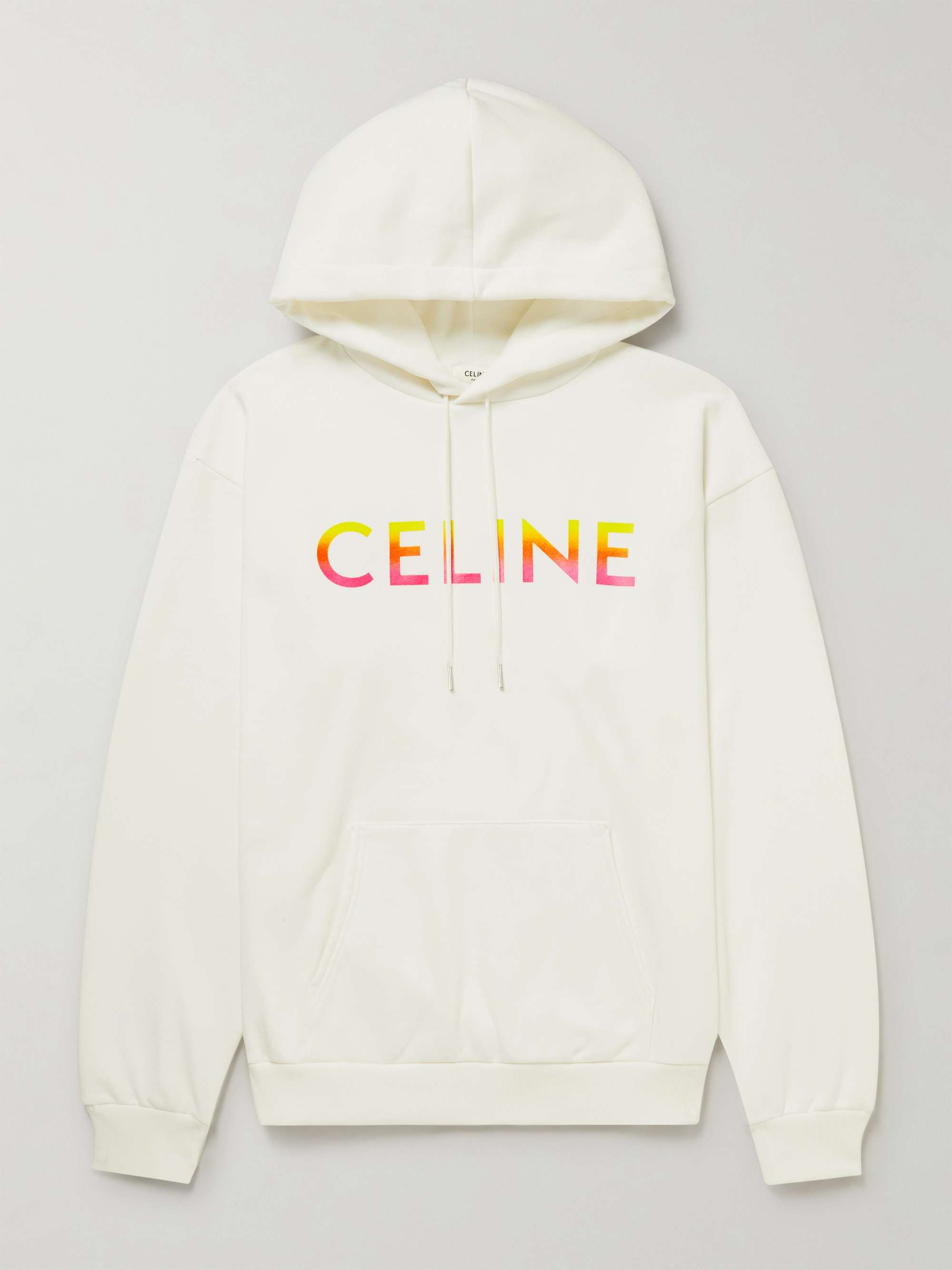 CELINE Oversized Logo-Print Cotton-Blend Jersey Hoodie