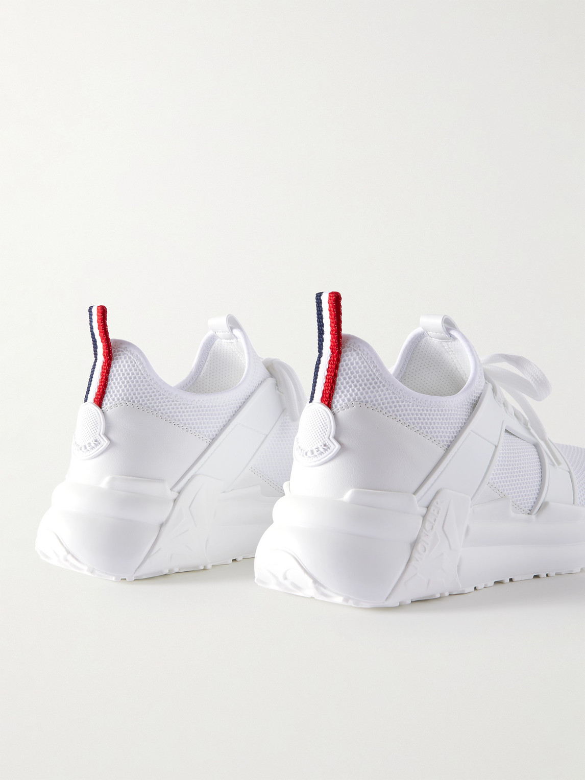 Shop Moncler Lunarove Rubber And Leather-trimmed Neoprene Sneakers In White