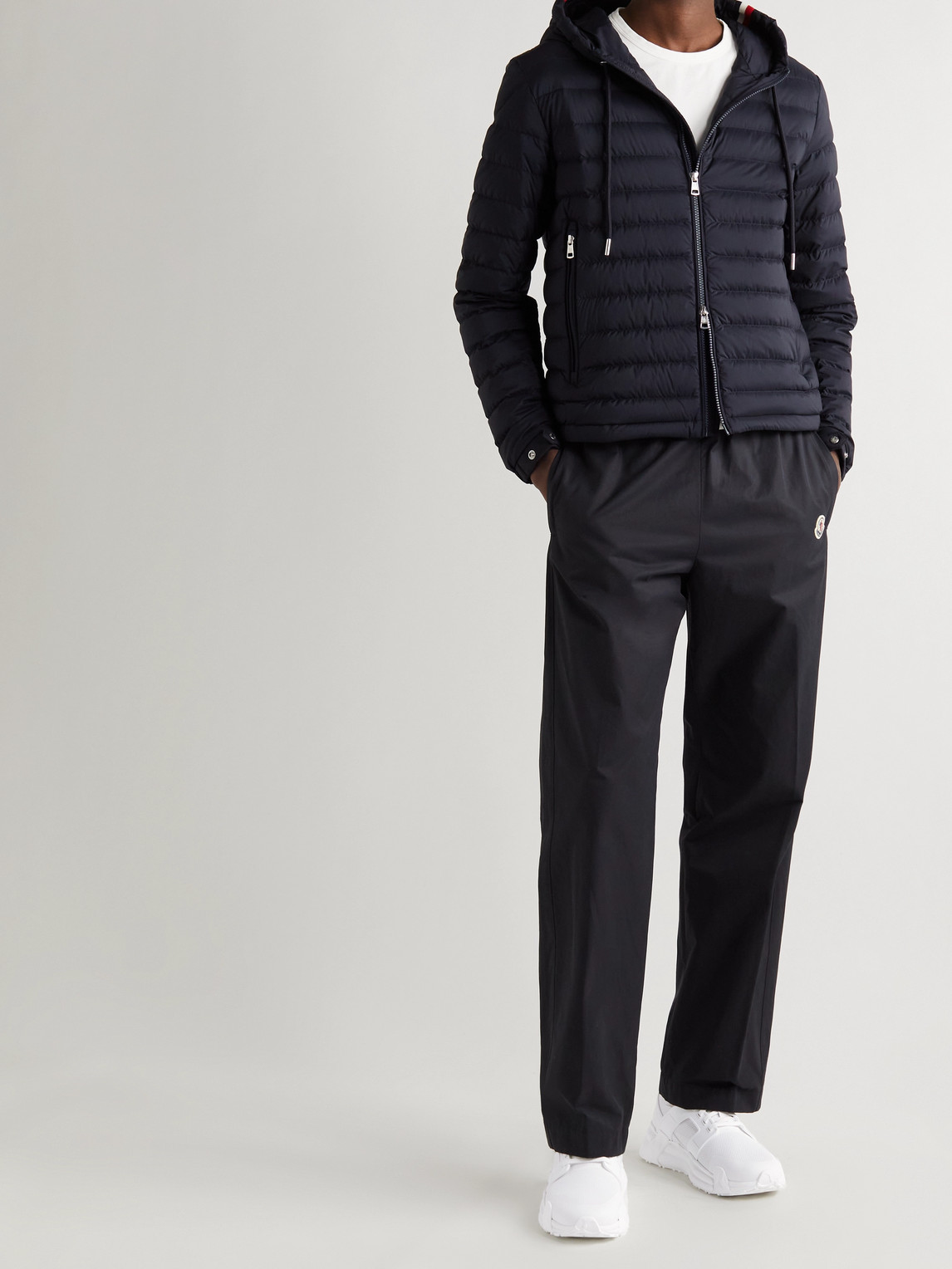 Moncler Lunarove Rubber And Leather-trimmed Neoprene Sneakers In White