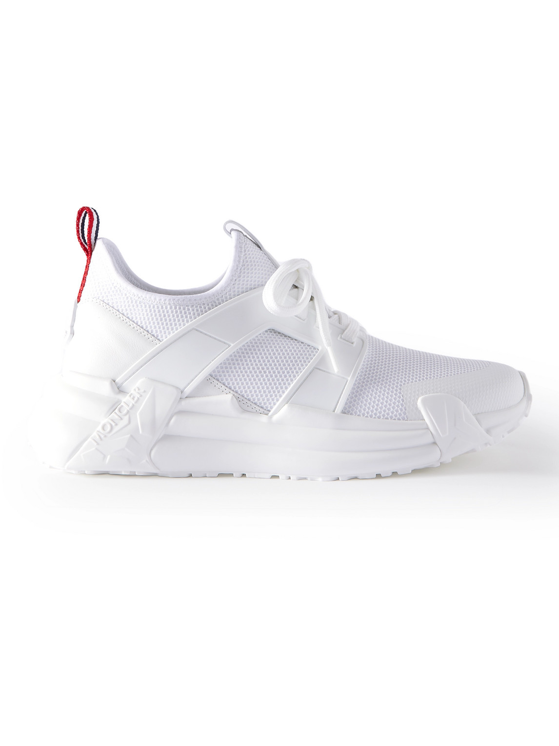 Moncler Lunarove Rubber And Leather-trimmed Neoprene Sneakers In White