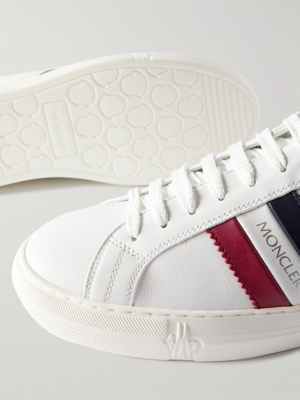 Moncler New Monaco Stripe-detail Sneakers In White