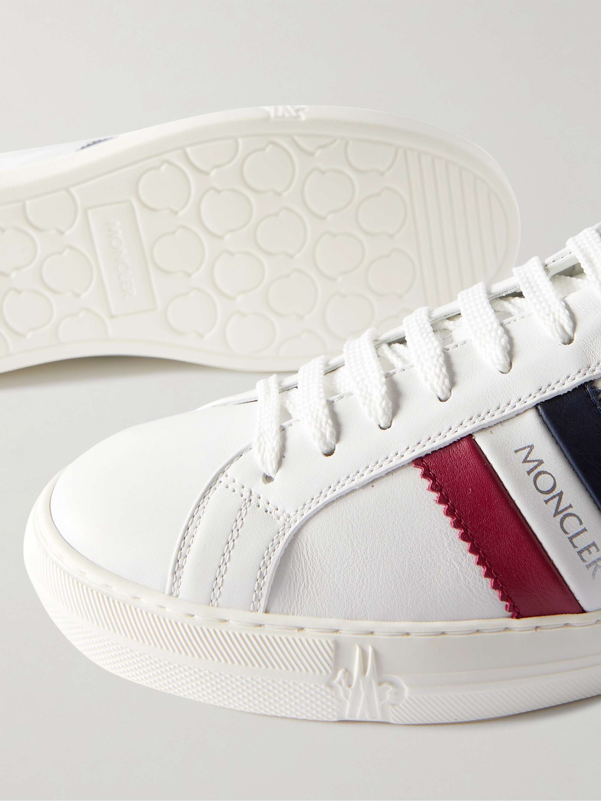 MONCLER New Monaco Striped Leather Sneakers