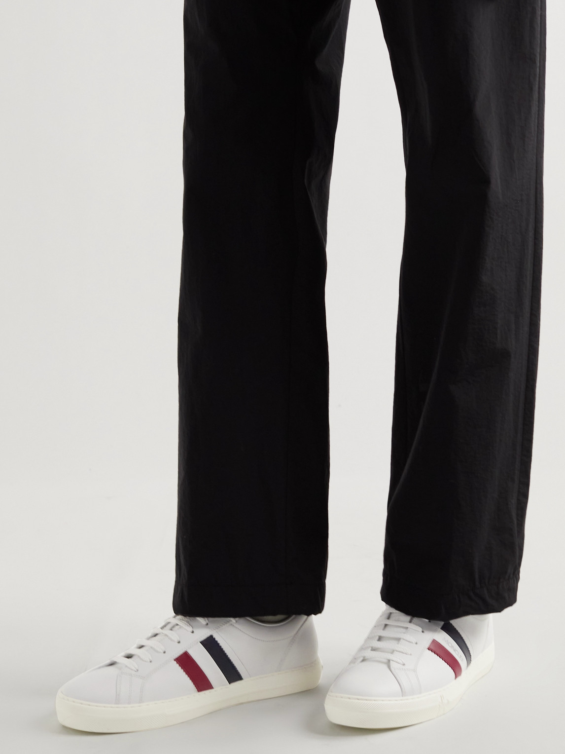 Moncler New Monaco Stripe-detail Sneakers In White