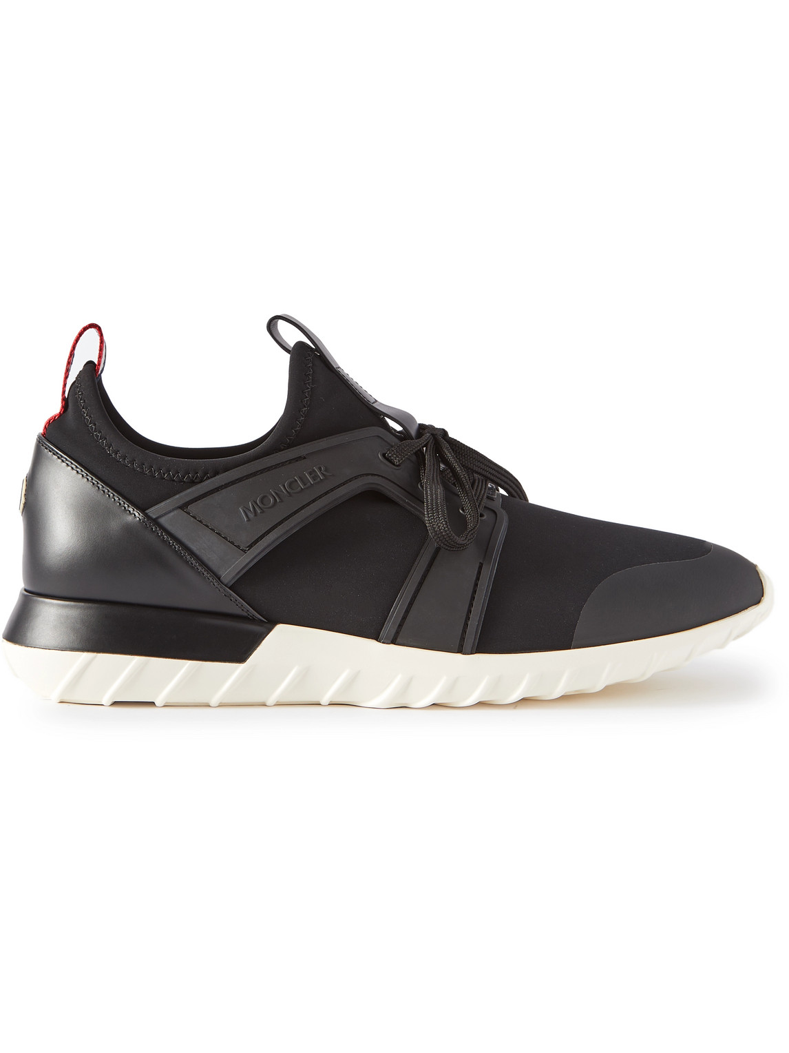 Moncler Emilien Rubber And Leather-trimmed Neoprene Sneakers In Black