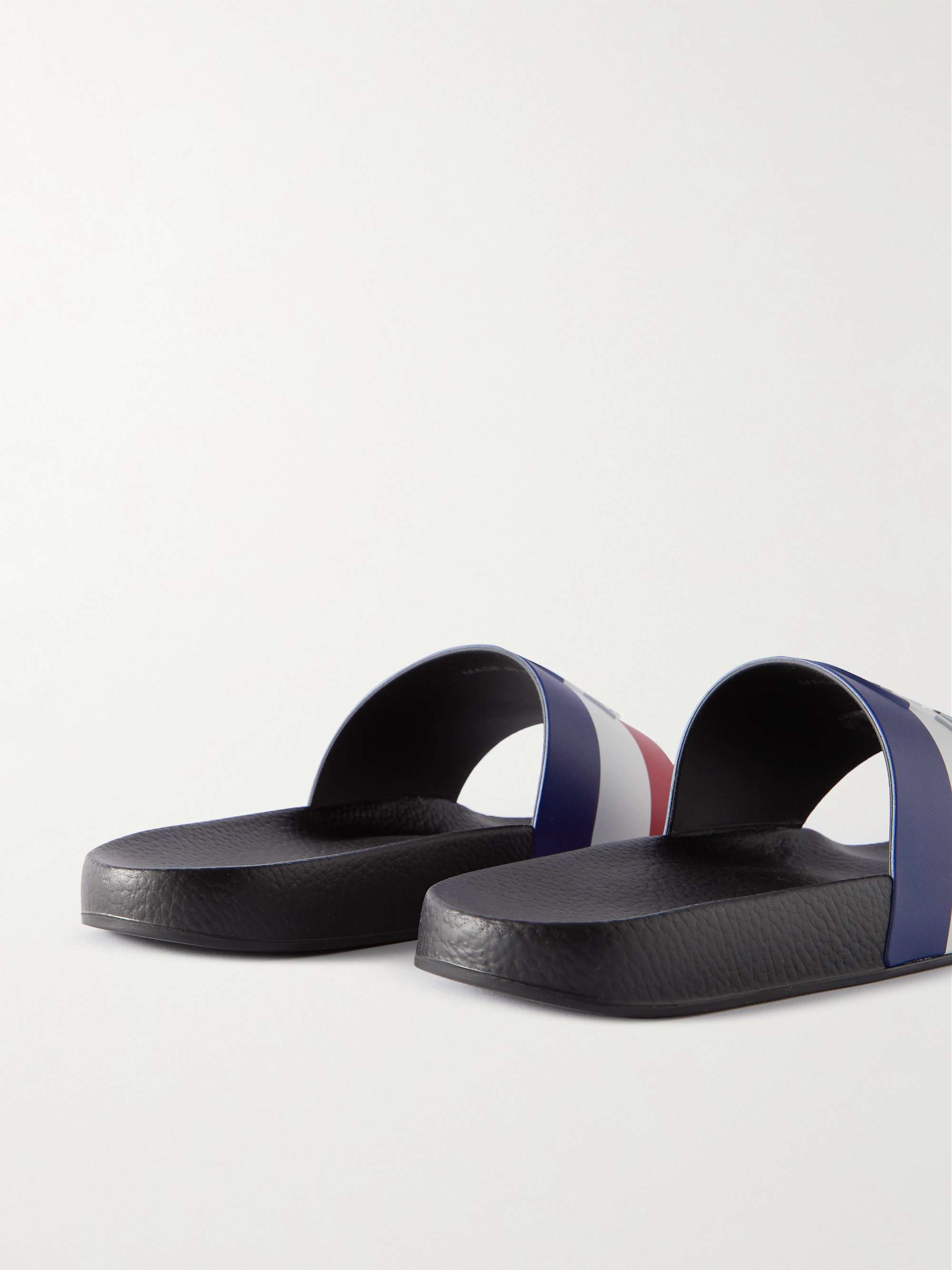 MONCLER Basile Logo-Embossed Striped Rubber Slides