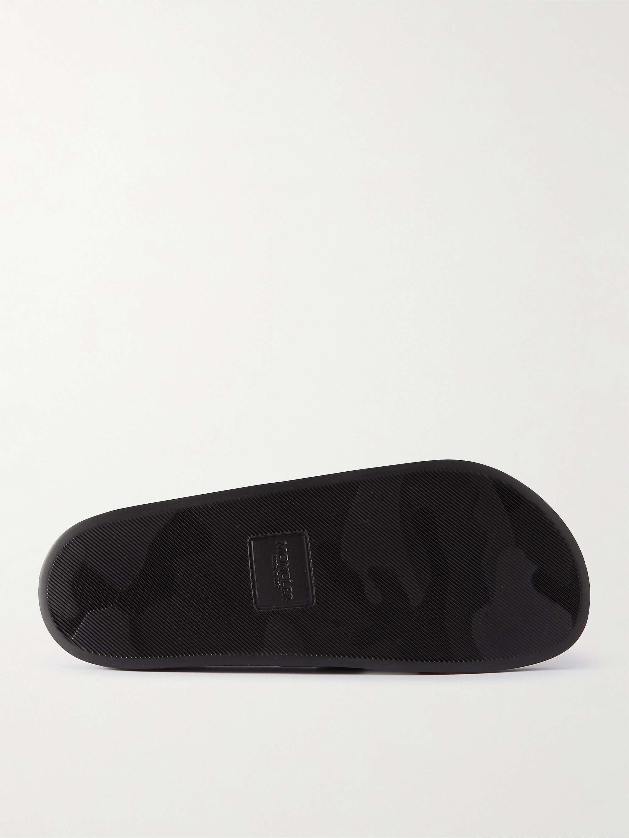 MONCLER Basile Logo-Embossed Striped Rubber Slides