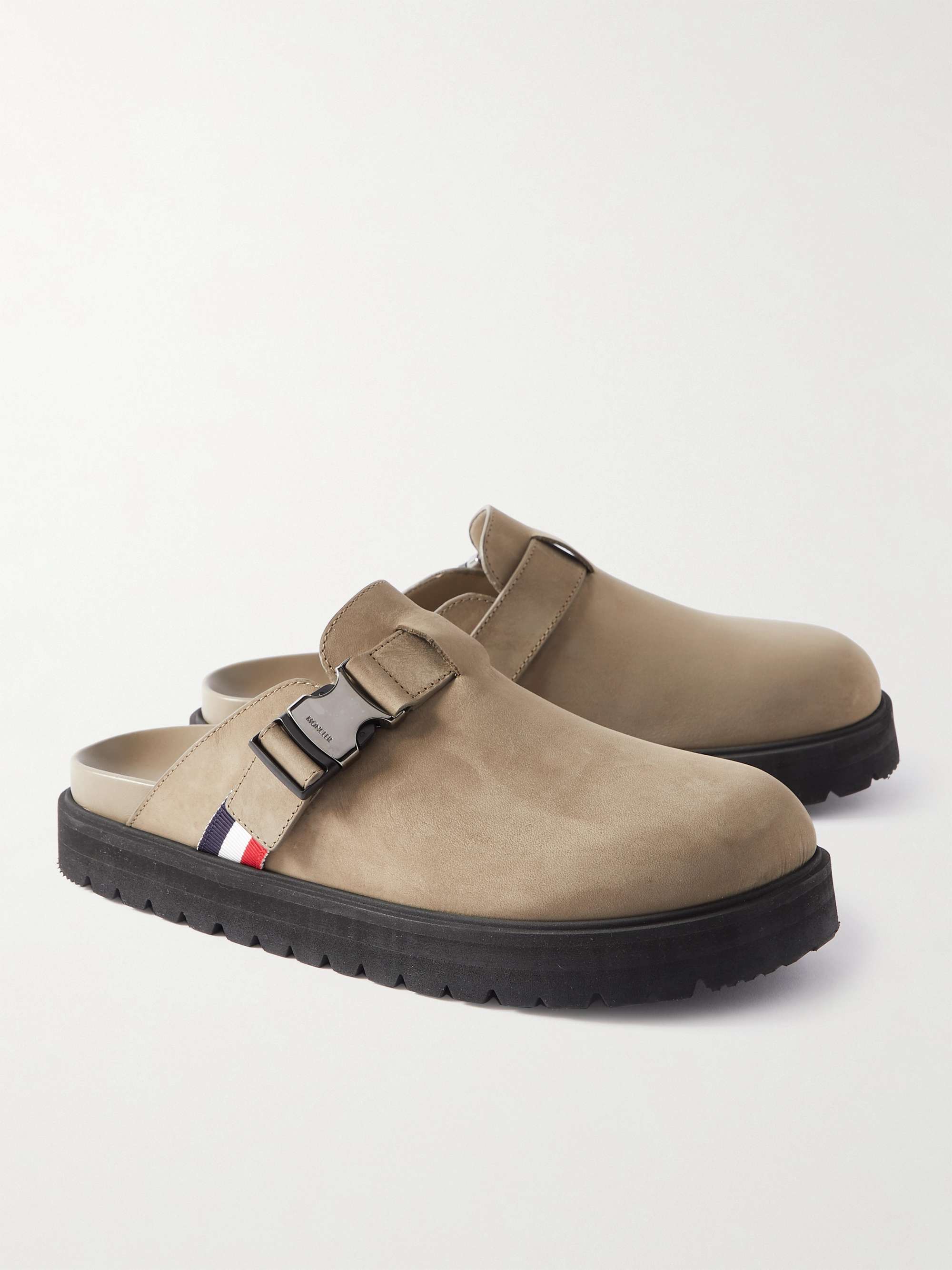 MONCLER Suede Clogs