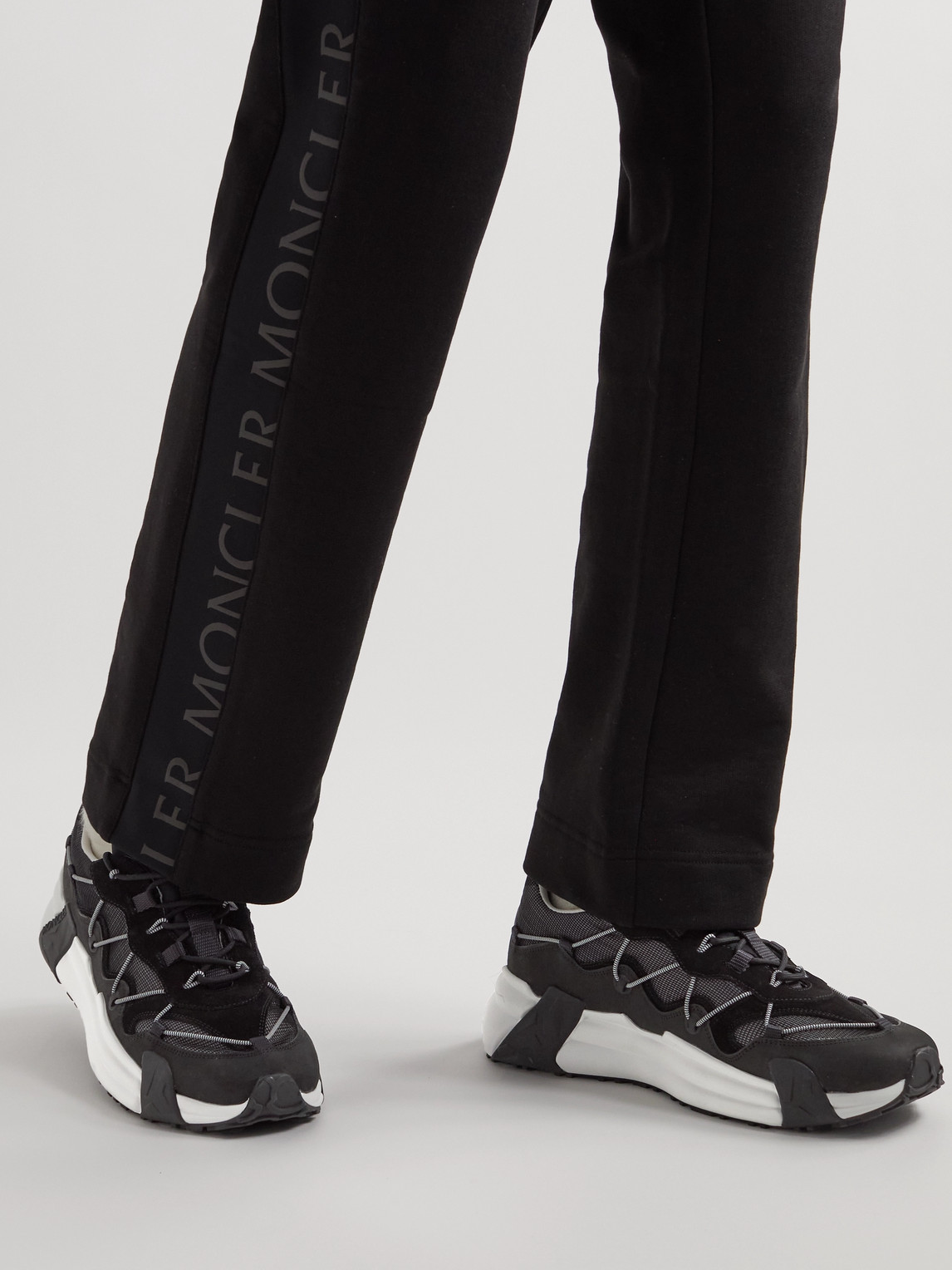 Moncler Black Compassor Low-top Sneakers In Black
