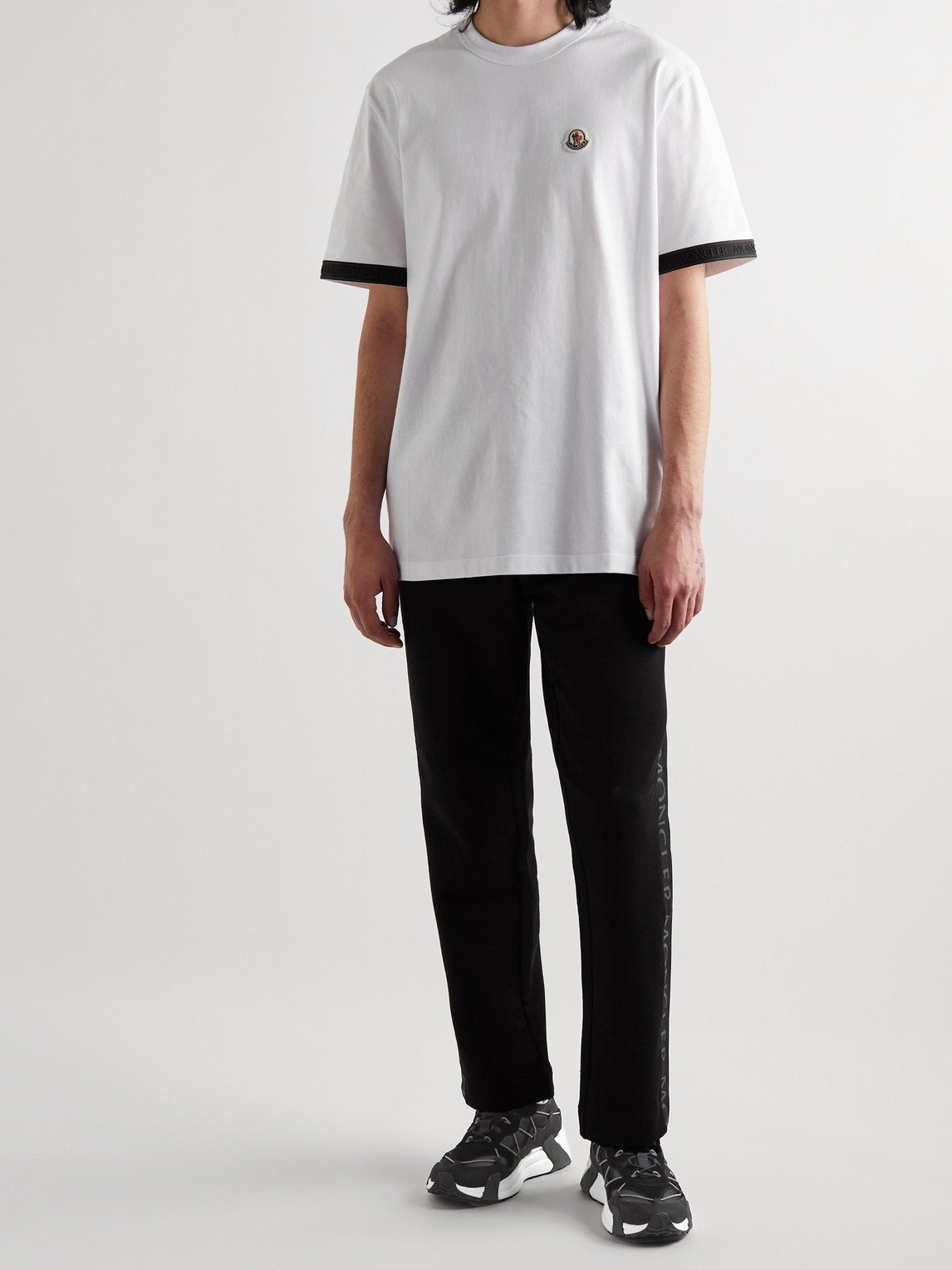 Moncler Black Compassor Low-top Sneakers In Black