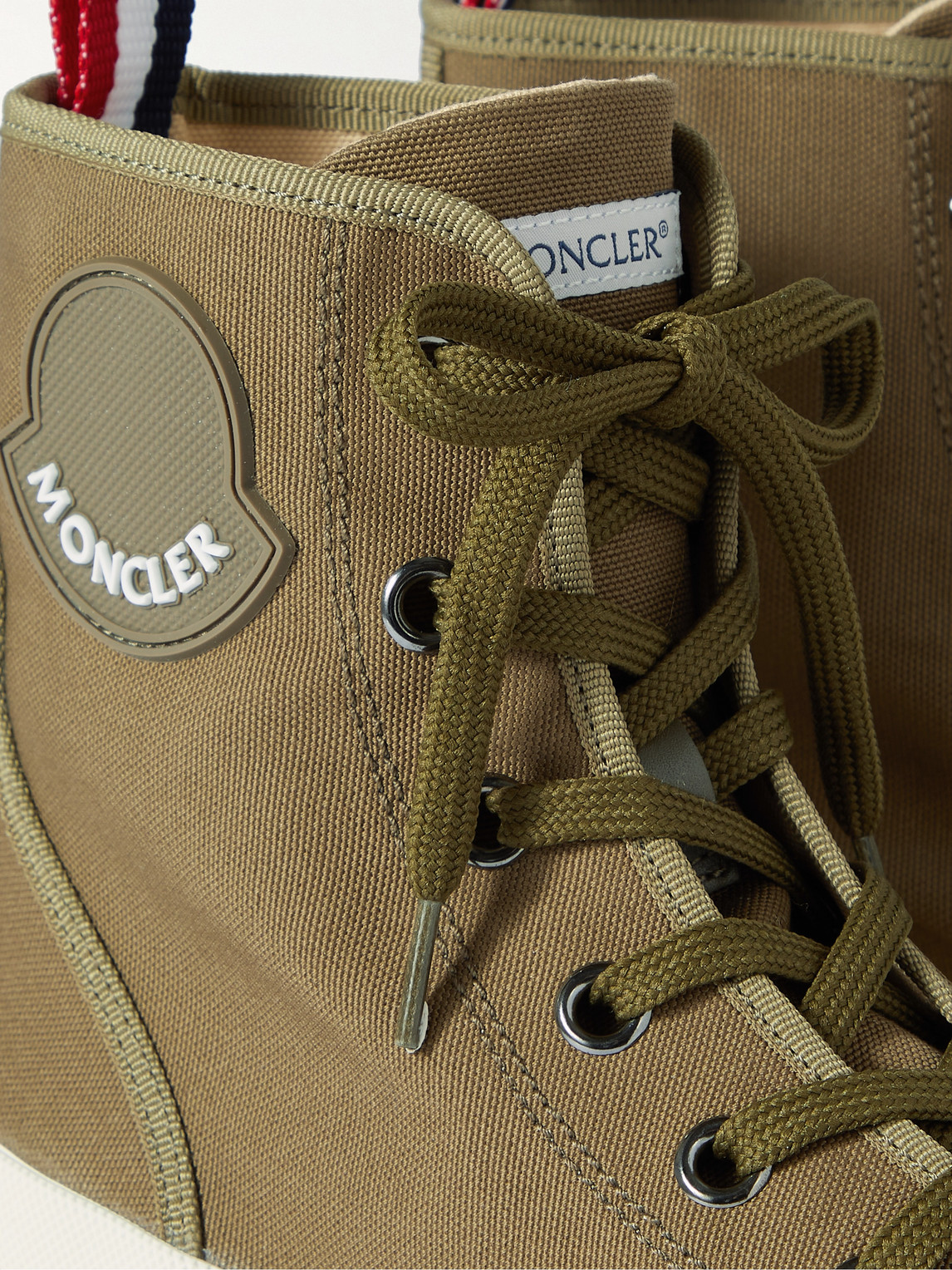 Shop Moncler Desertyx Rubber-trimmed Canvas Boots In Green