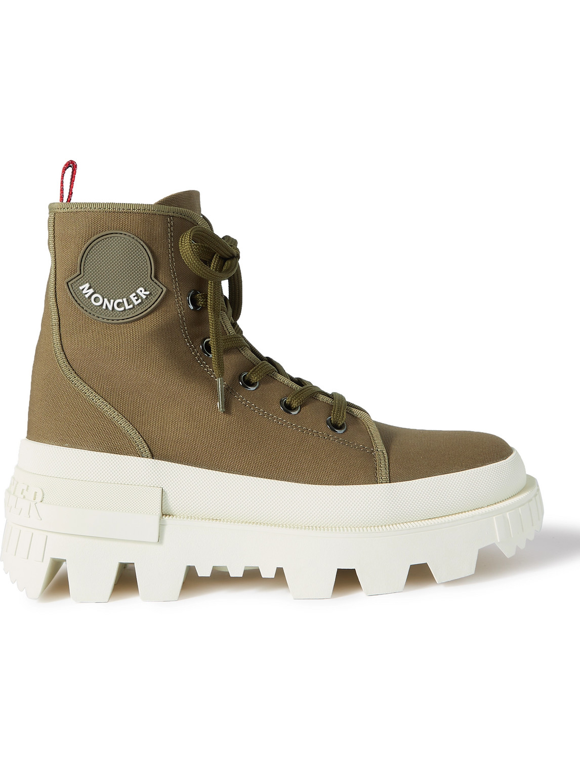 Shop Moncler Desertyx Rubber-trimmed Canvas Boots In Green