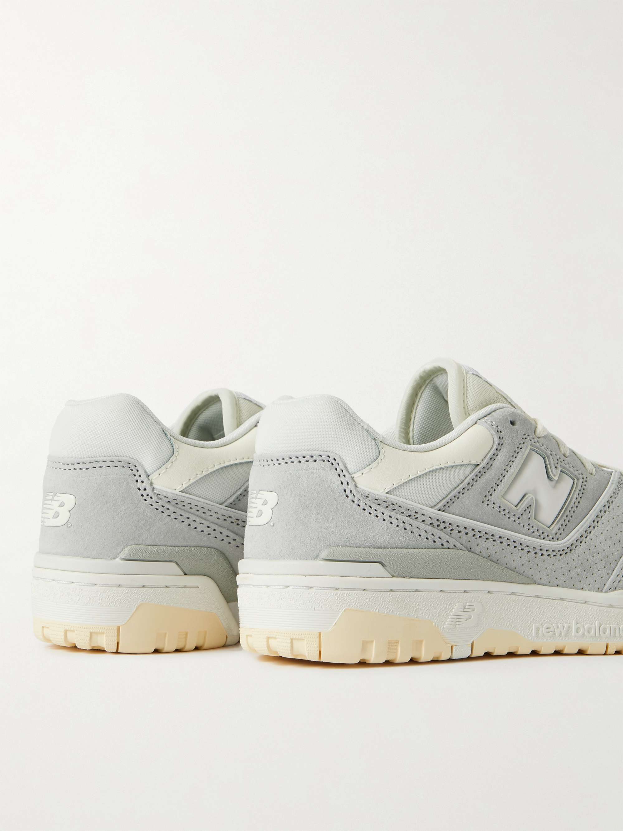 NEW BALANCE 550 Mesh and Leather-Trimmed Suede Sneakers