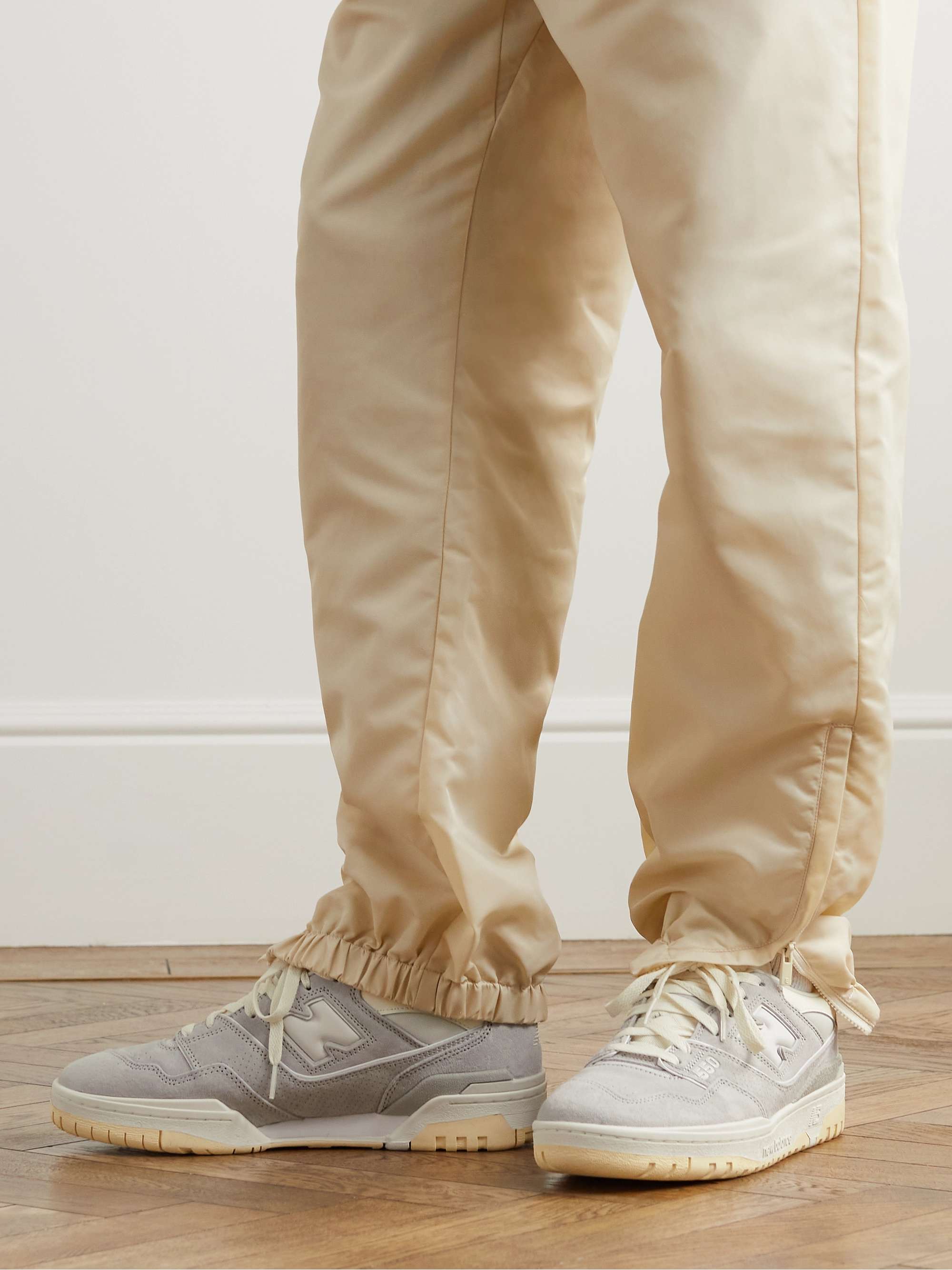 NEW BALANCE 550 Mesh and Leather-Trimmed Suede Sneakers