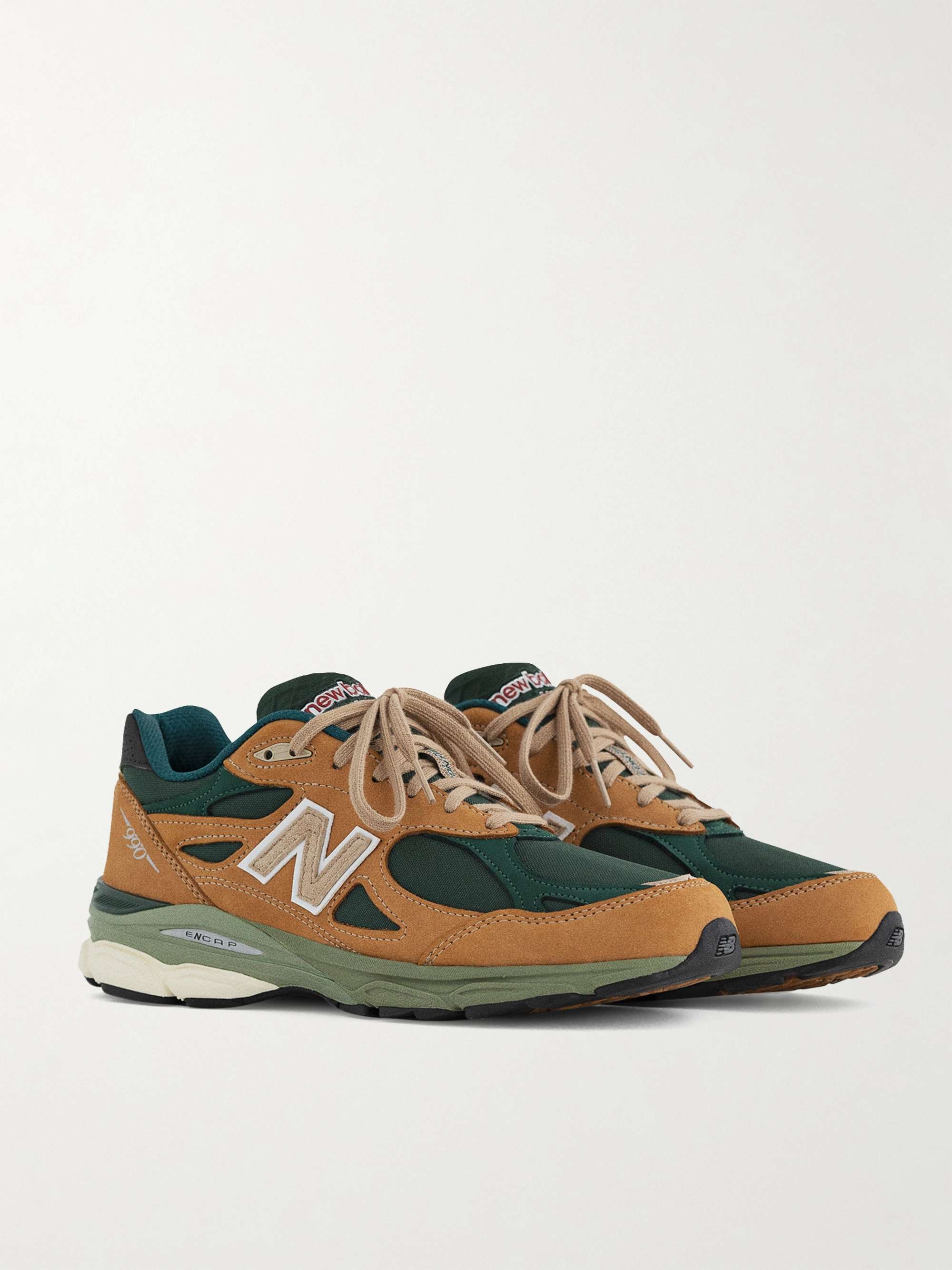 NEW BALANCE 990v3 Leather-Trimmed Mesh and Suede Sneakers for Men