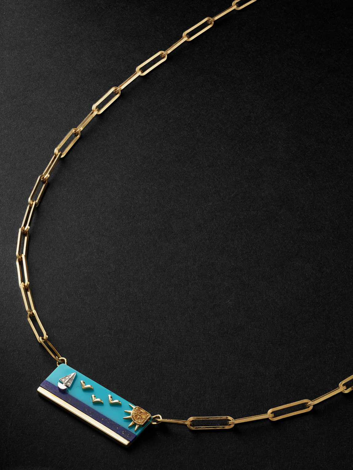 YVONNE LÉON - Gold Multi-Stone Pendant Necklace - Men - Gold