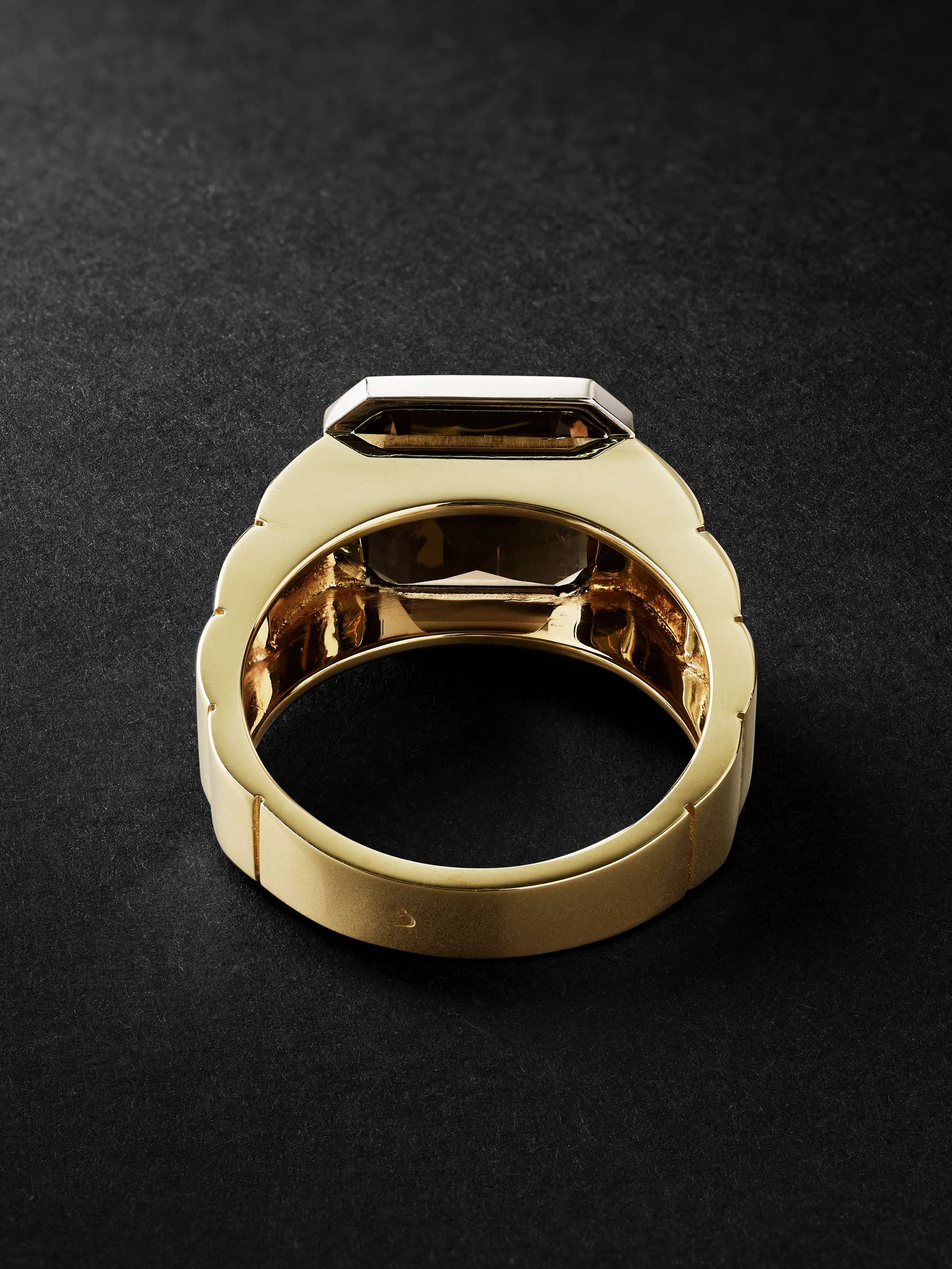 YVONNE LÉON Yellow and White Gold Corundum Signet Ring