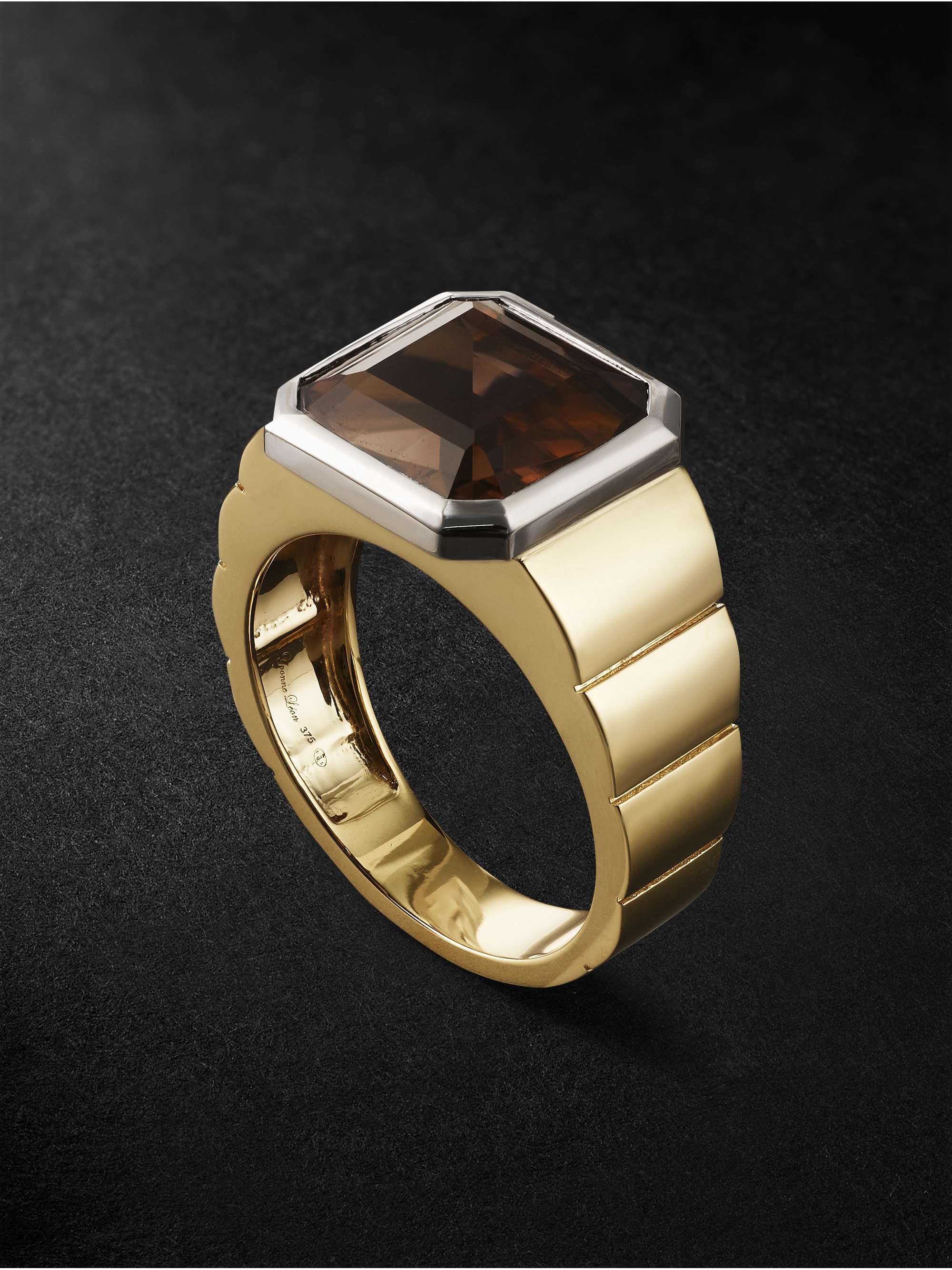 YVONNE LÉON Yellow and White Gold Corundum Signet Ring