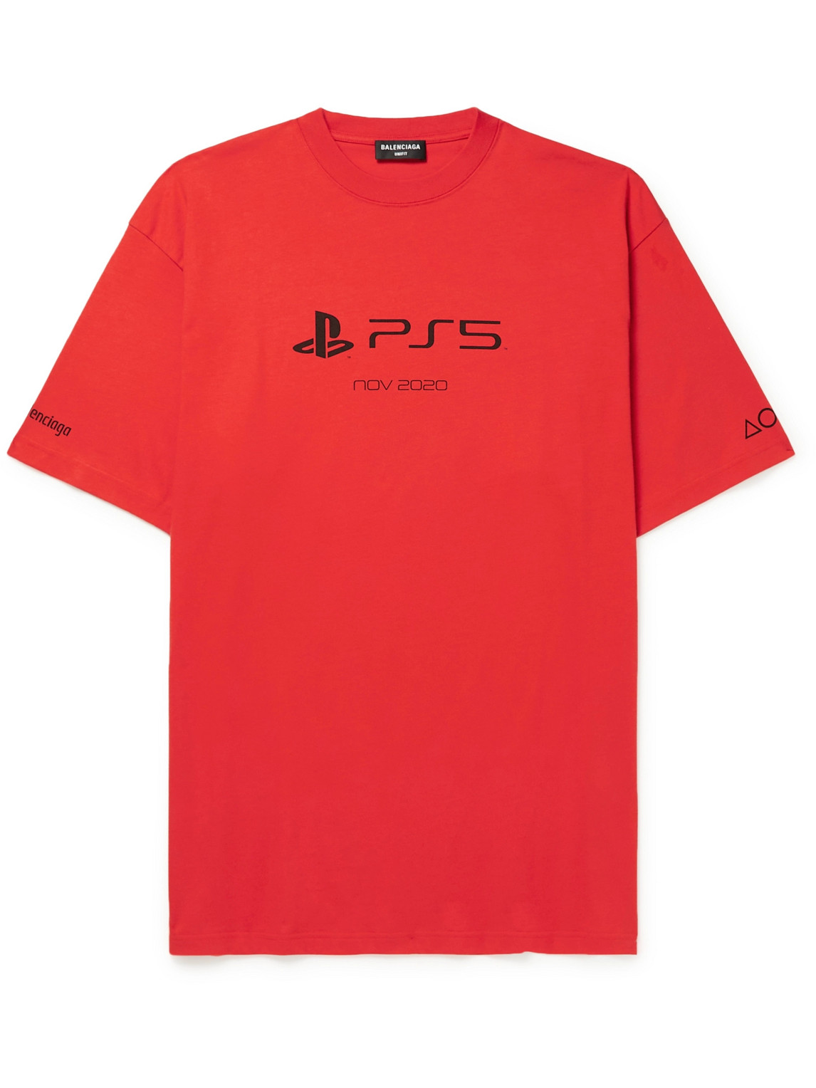Balenciaga PlayStation Printed Cotton-Jersey T-Shirt