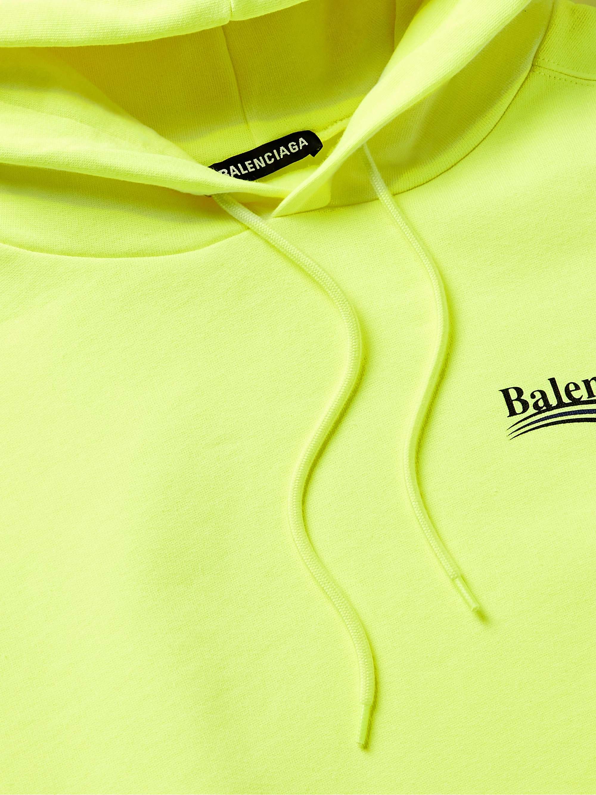 BALENCIAGA Logo-Print Cotton-Jersey Hoodie for Men | MR PORTER