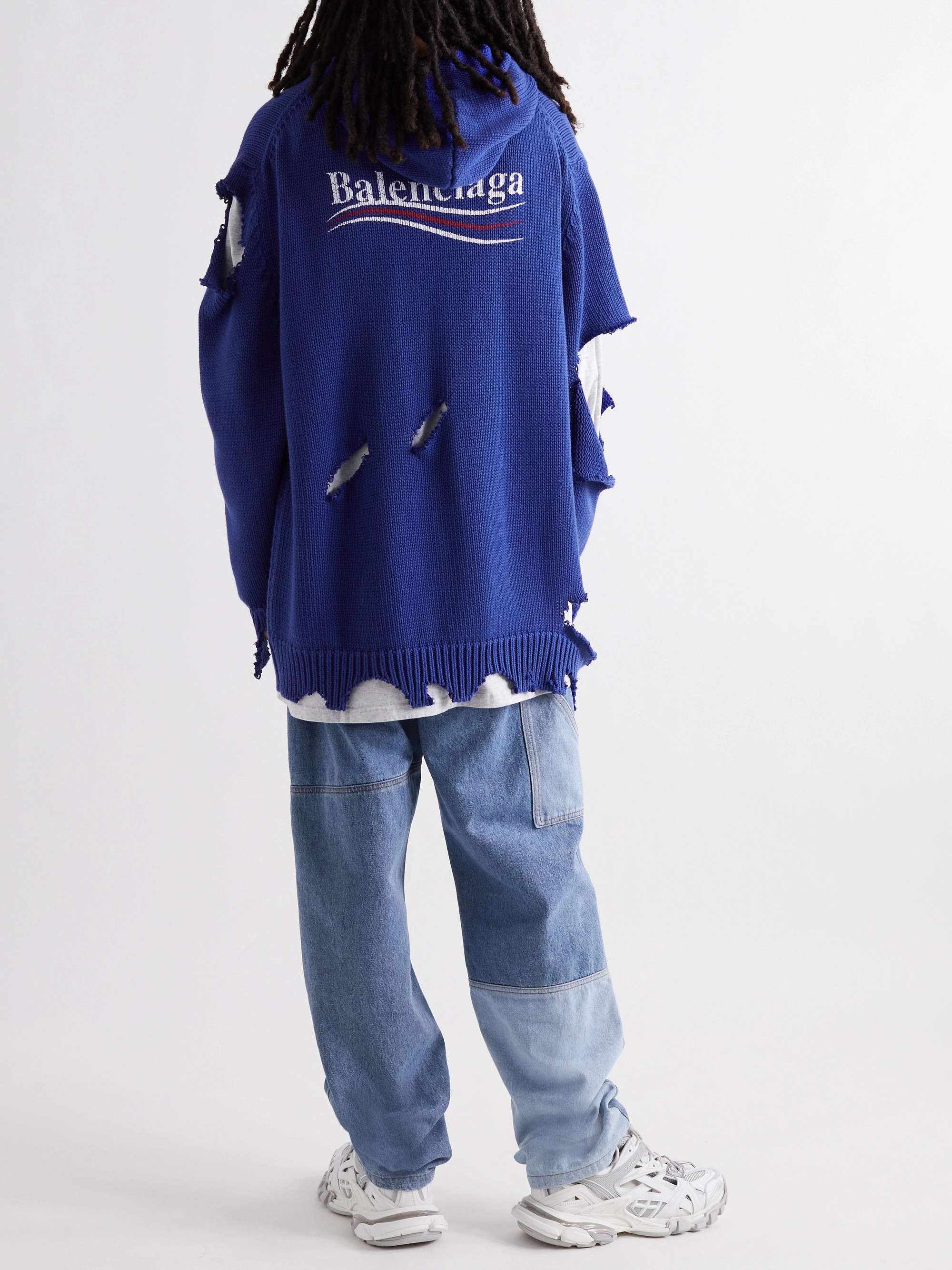 balenciaga distressed hoodie