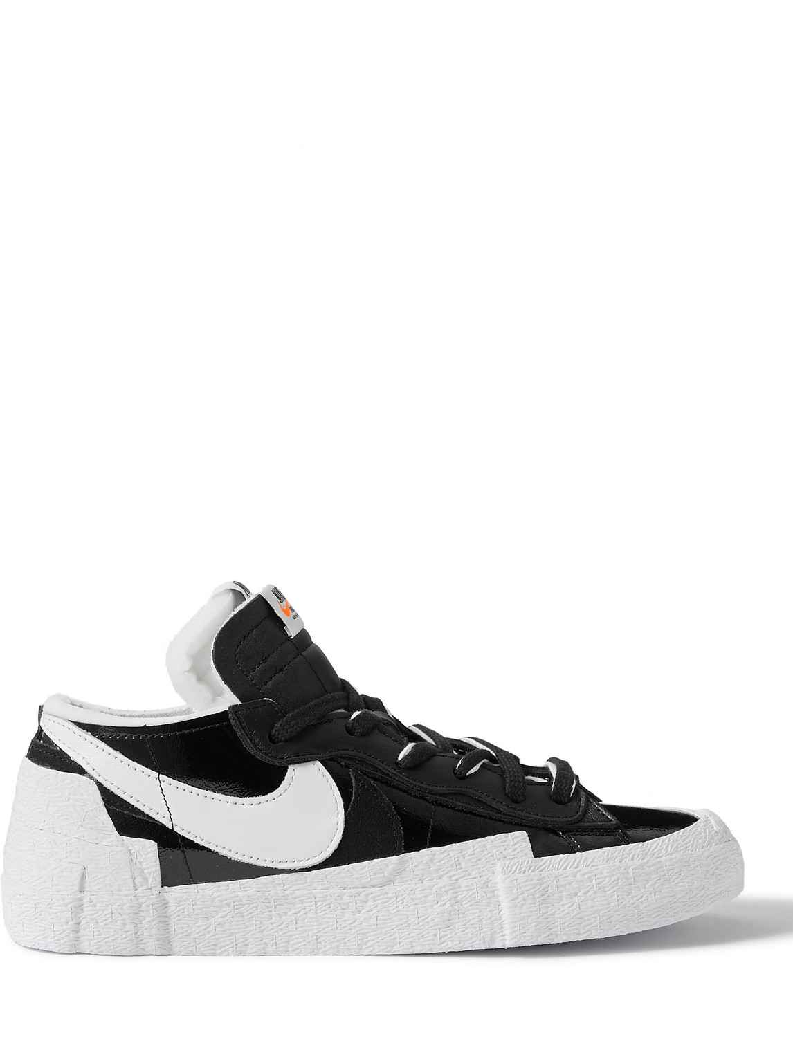 NIKE SACAI BLAZER LOW SUEDE-TRIMMED LEATHER SNEAKERS