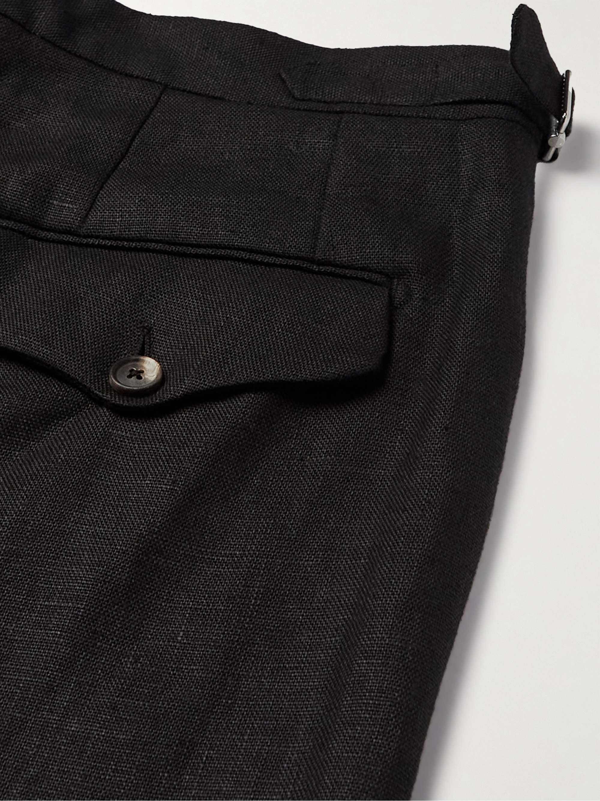 BODE Straight-Leg Embellished Linen Trousers