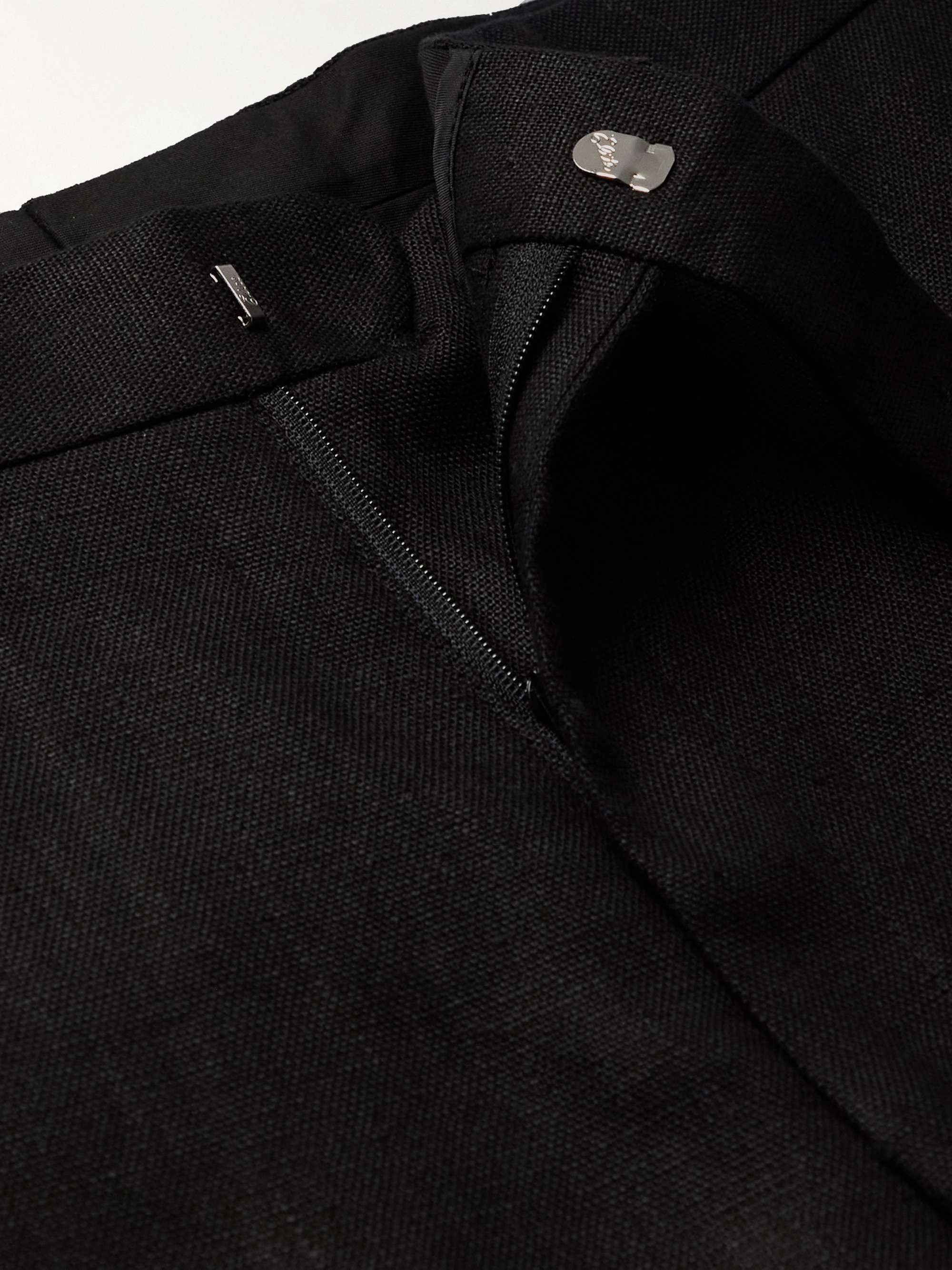 BODE Straight-Leg Embellished Linen Trousers