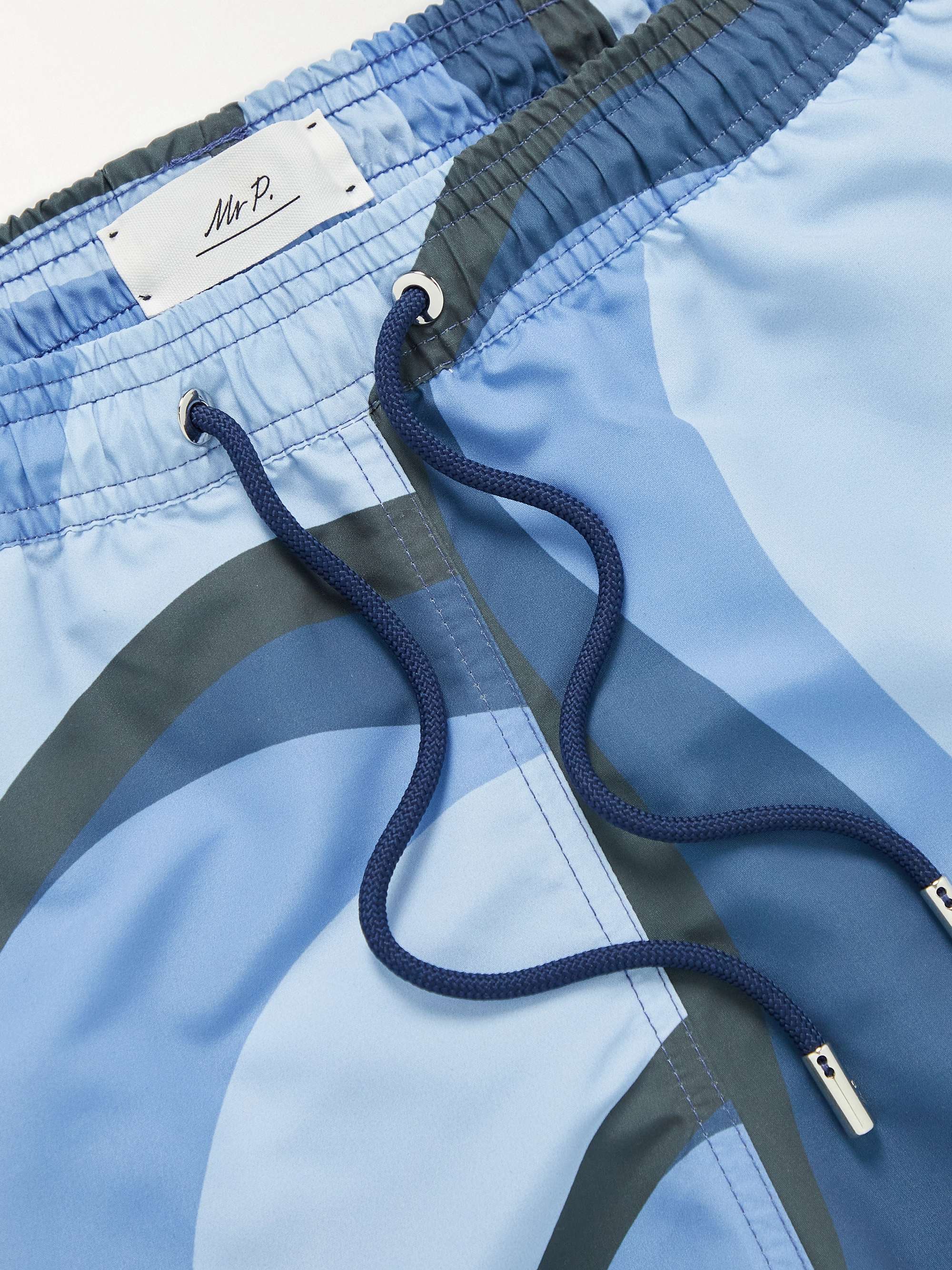 MR P. StraightLeg MidLength Irregular Wave Printed Recycled Swim