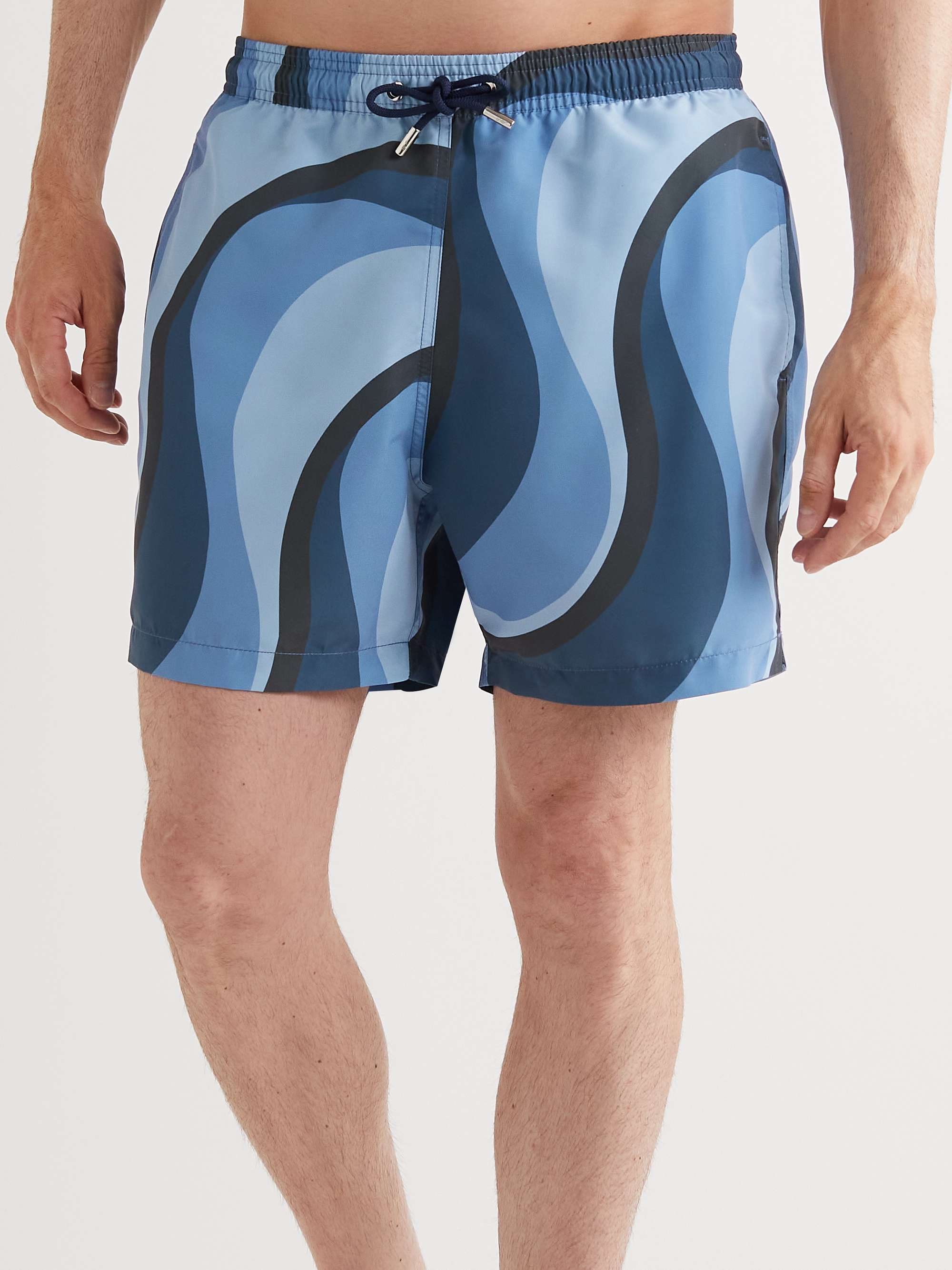 MR P. StraightLeg MidLength Irregular Wave Printed Recycled Swim