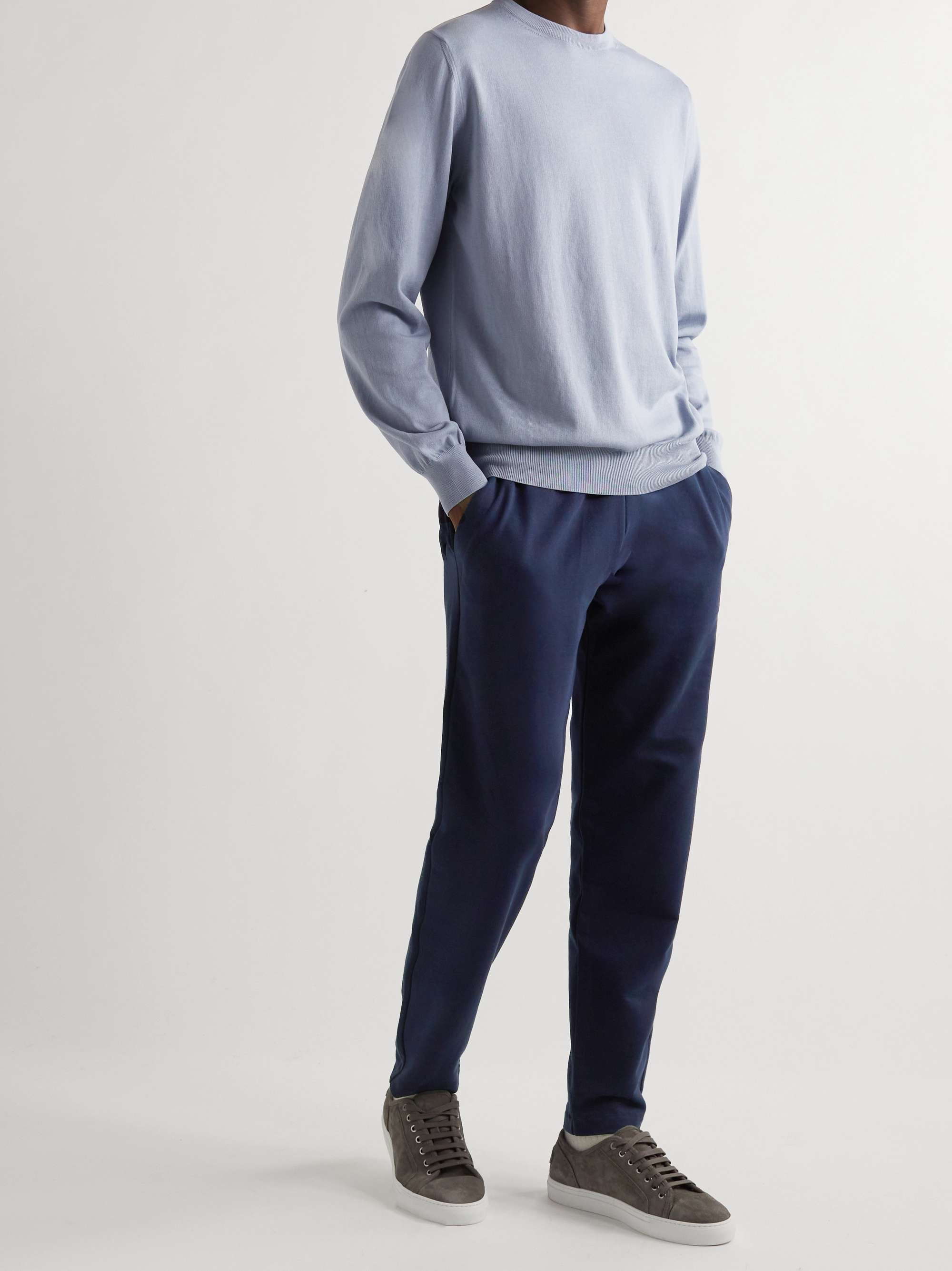 CANALI Slim-Fit Tapered Stretch-Cotton Sweatpants