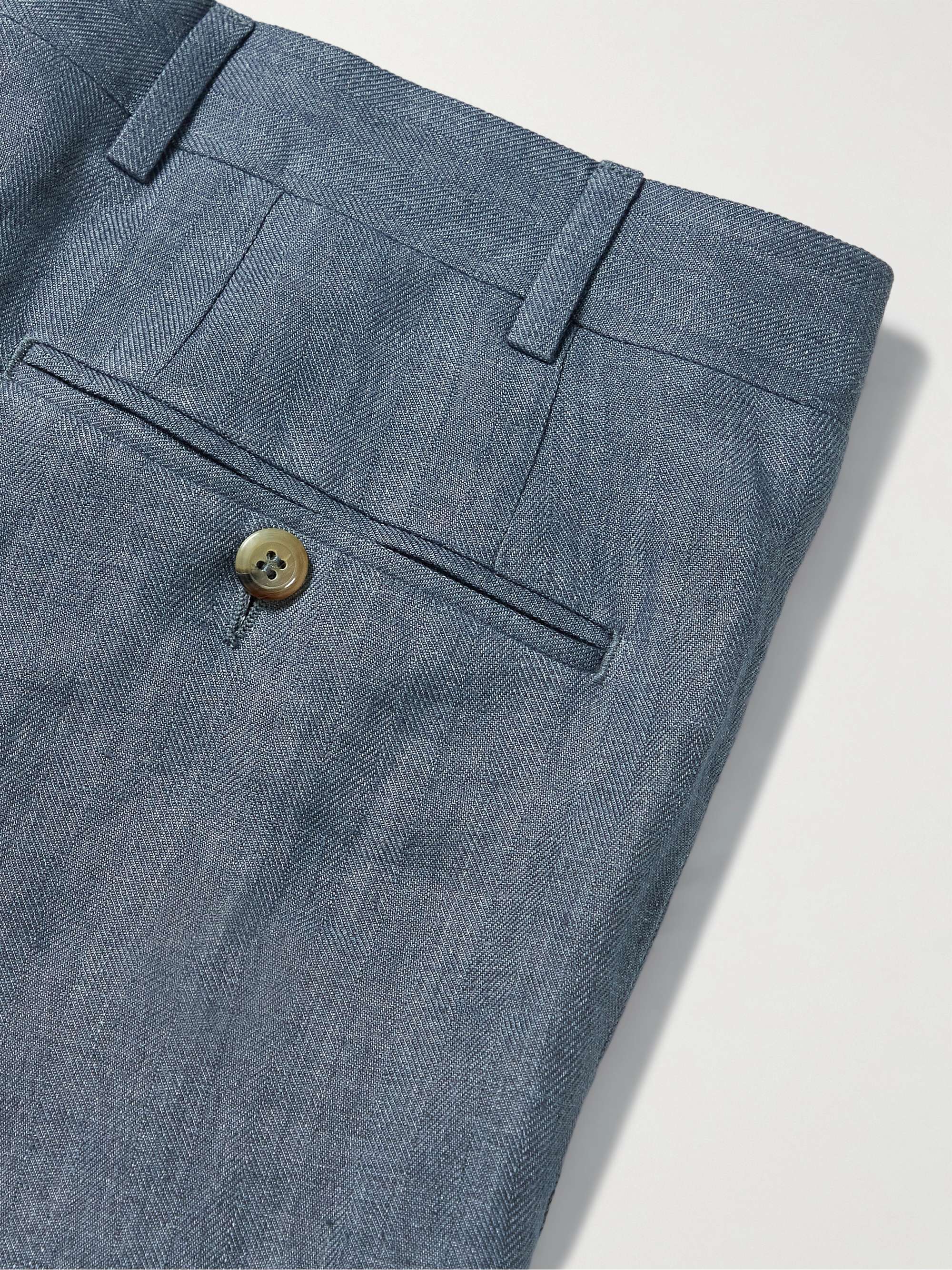 CANALI Kei Slim-Fit Tapered Stretch-Cotton Twill Suit Trousers