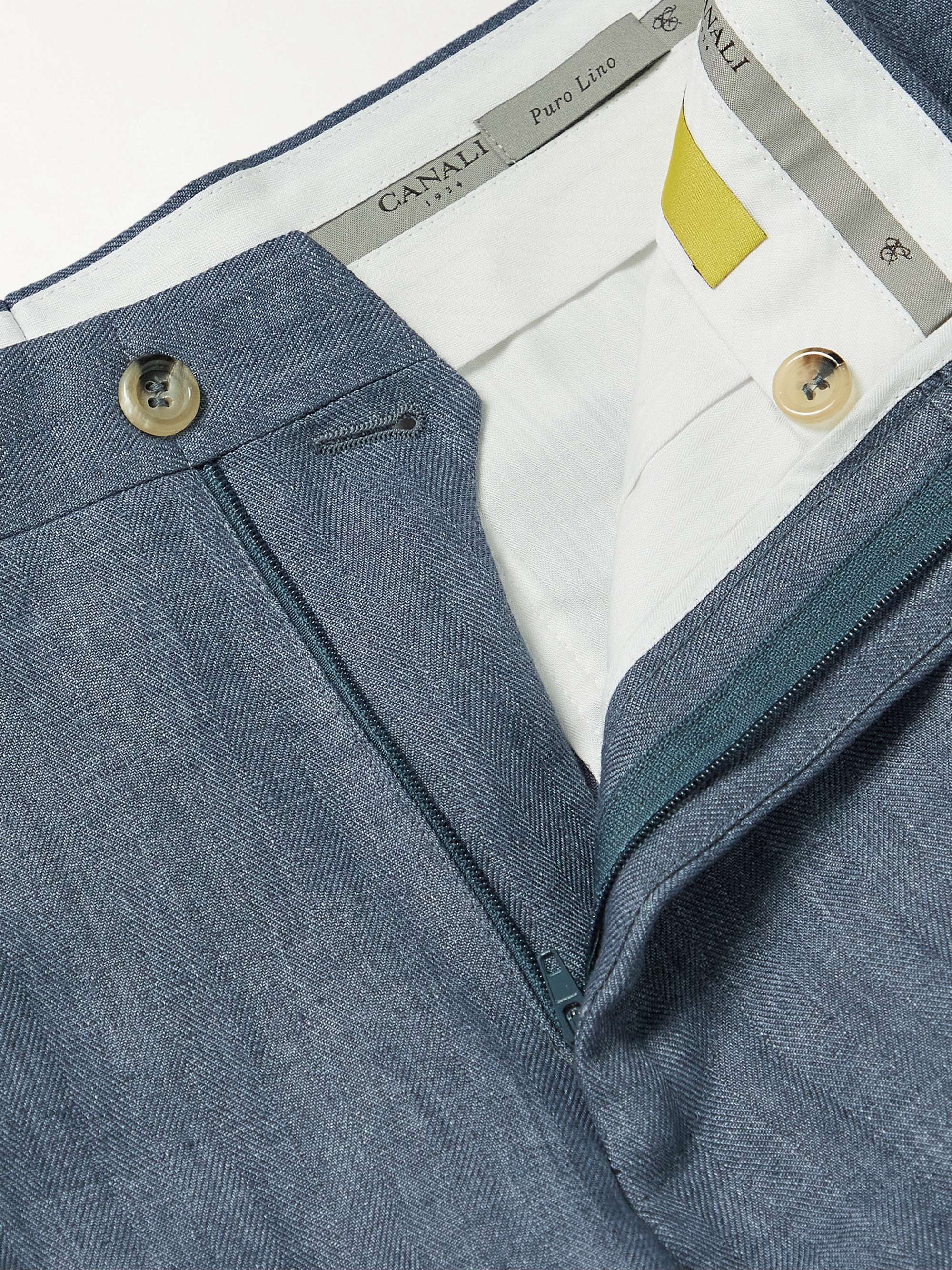 CANALI Kei Slim-Fit Tapered Stretch-Cotton Twill Suit Trousers