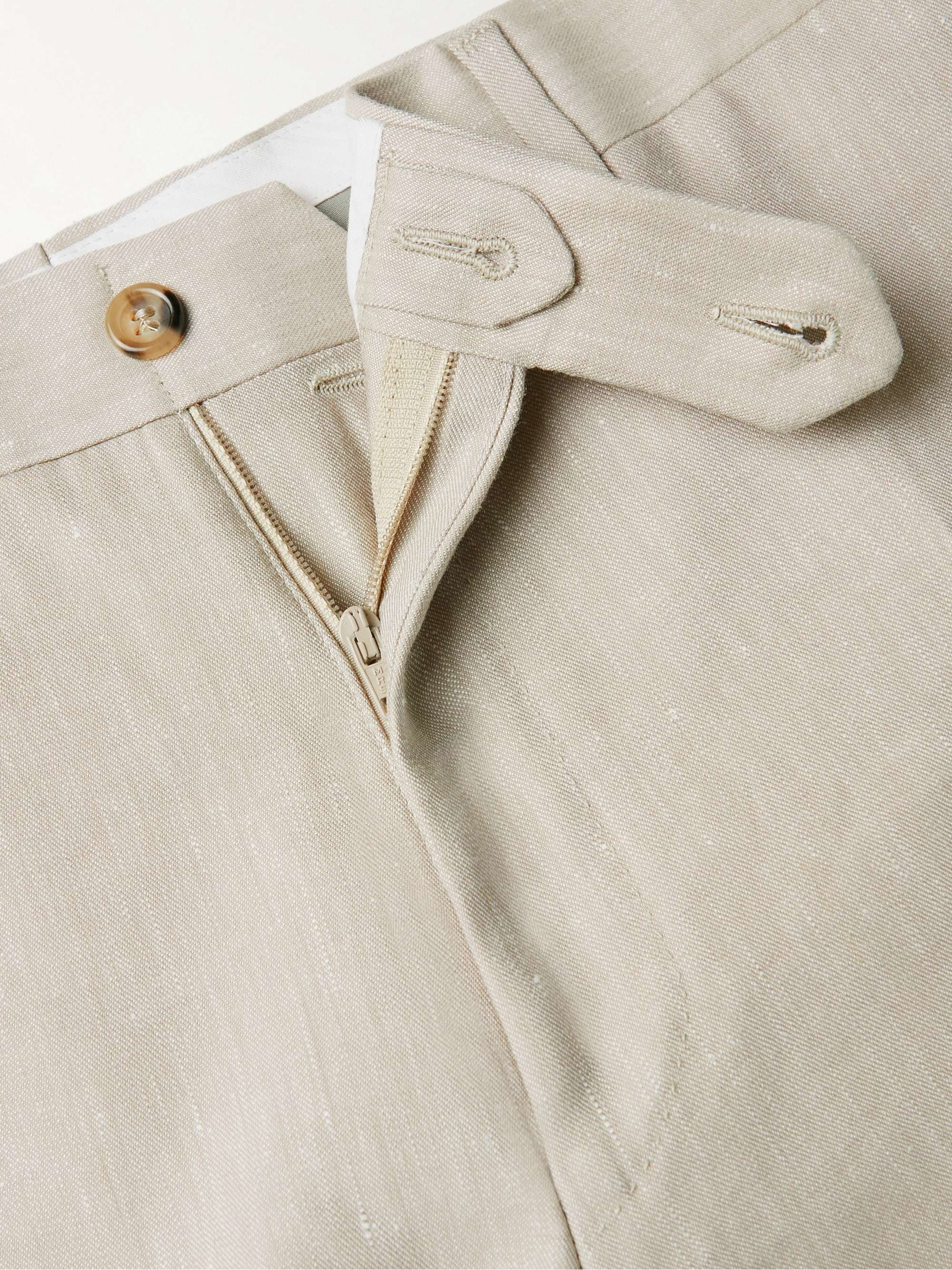 CANALI Kei Slim-Fit Tapered Linen and Wool-Blend Suit Trousers