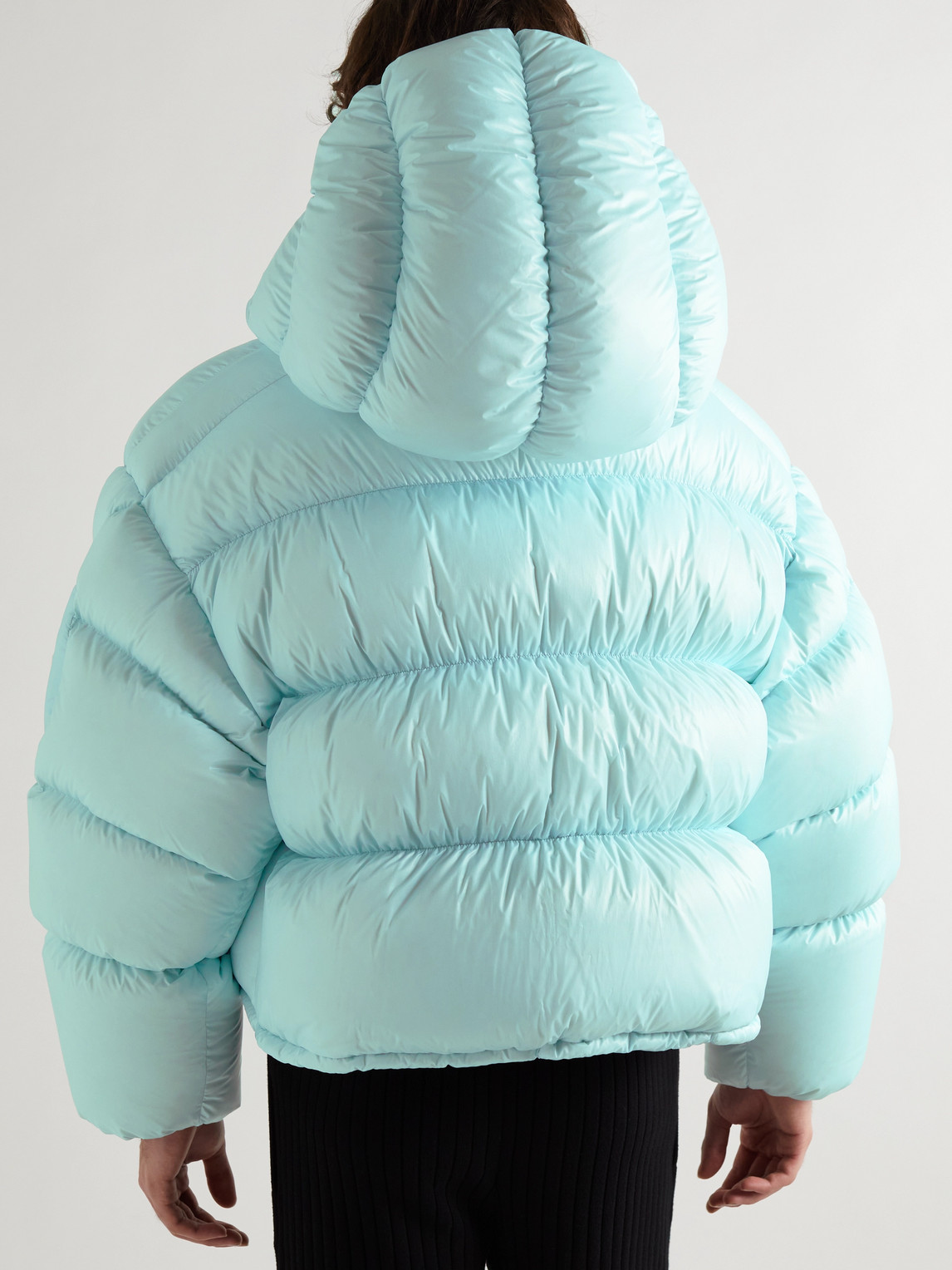Shop Moncler Genius Dingyun Zhang Josa Logo-appliquéd Quilted Shell Hooded Down Jacket In Blue