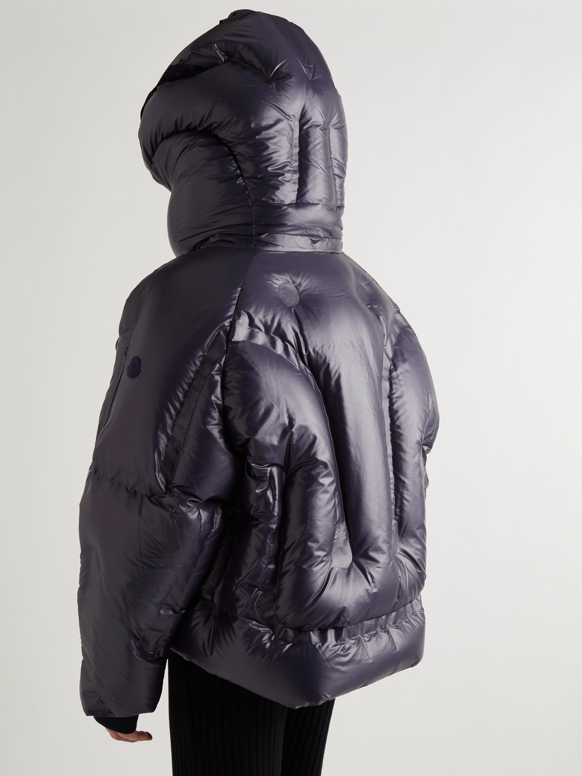 Shop Moncler Genius Dingyun Zhang Klolk Logo-appliquéd Quilted Shell Hooded Down Jacket In Blue