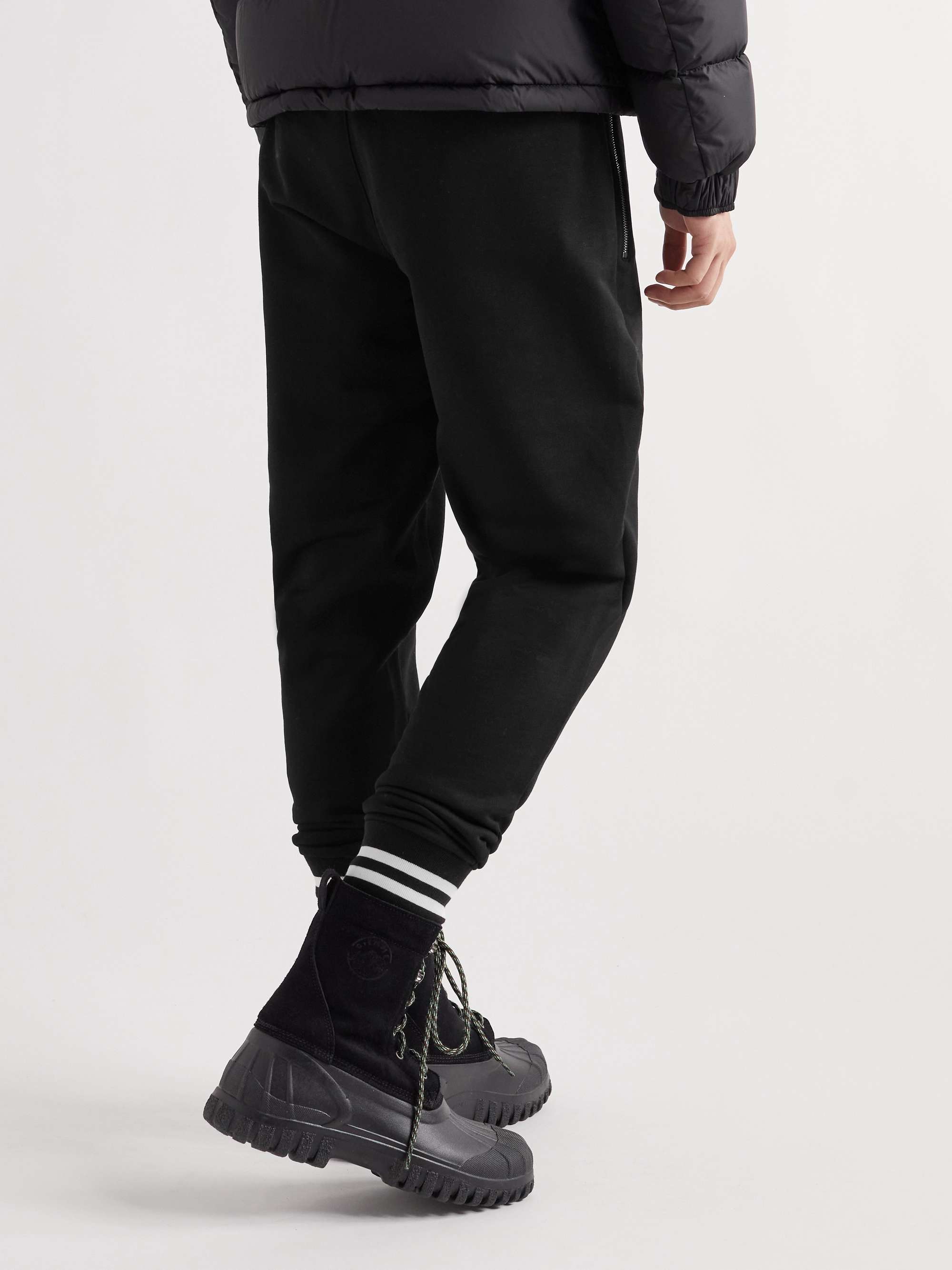 MONCLER Tapered Striped Cotton-Jersey Sweatpants