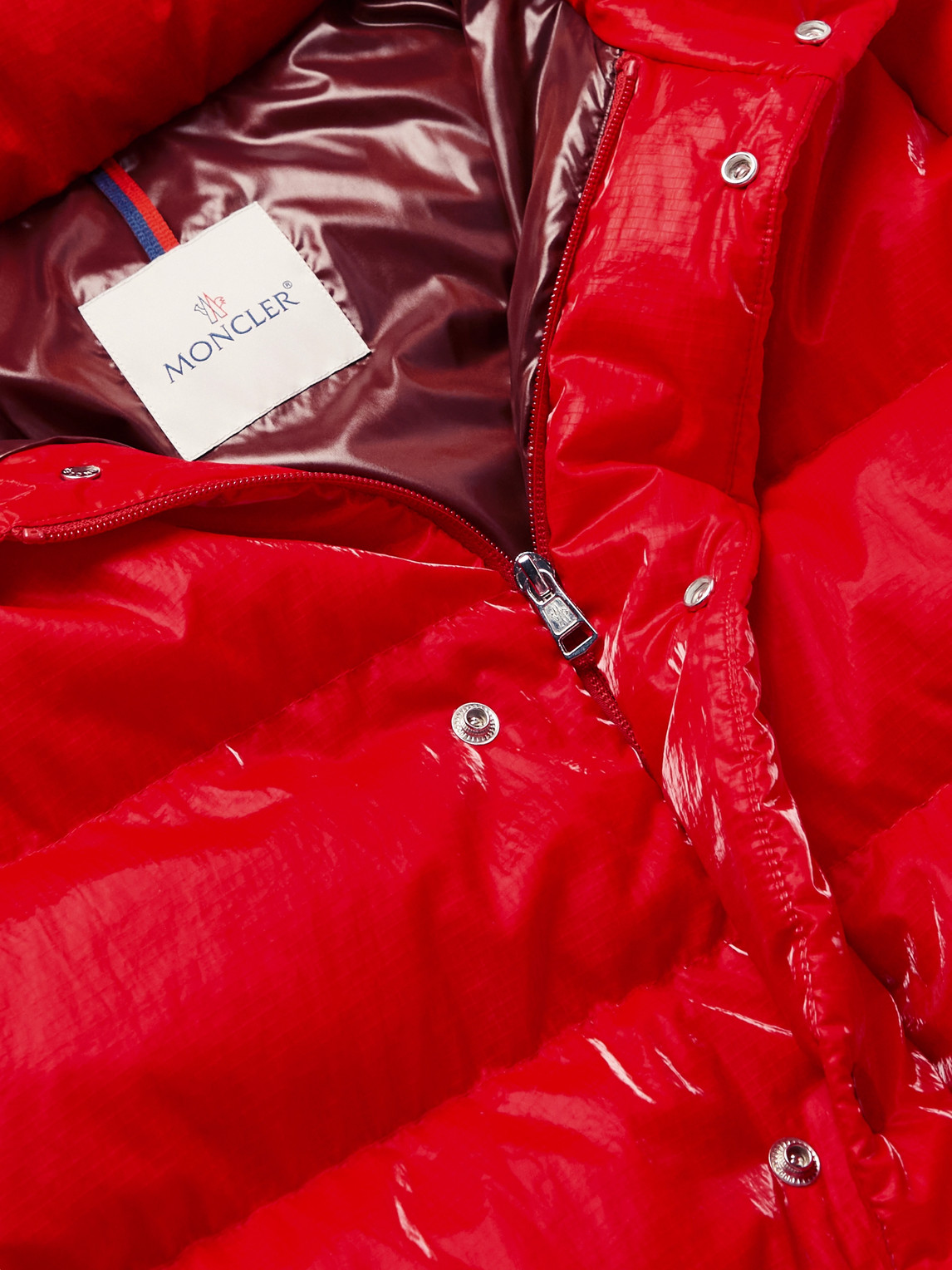 Shop Moncler Verdon Quilted Coated Nylon-ripstop Down Hooded Jacket In Red