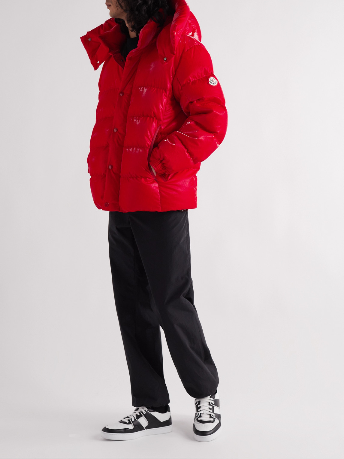 Moncler Verdon Quilted Coated Nylon-ripstop Down Hooded Jacket In Red
