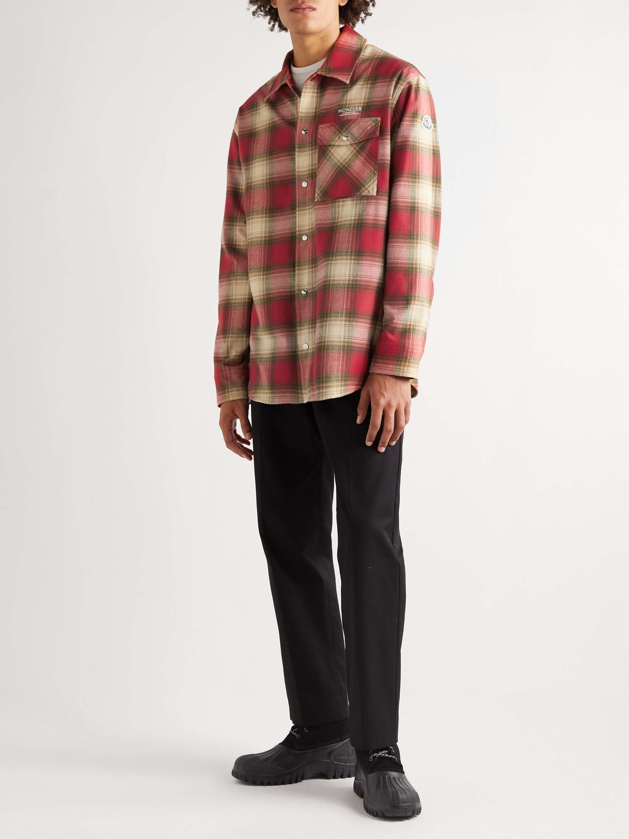 MONCLER Checked Cotton-Flannel Shirt for Men | MR PORTER