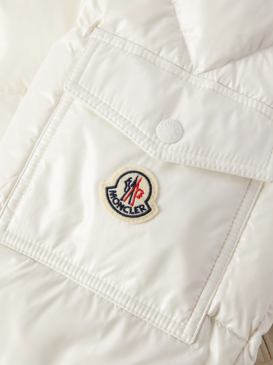 Shop Moncler Chiablese Quilted Glossed-shell Hooded Down Jacket In White