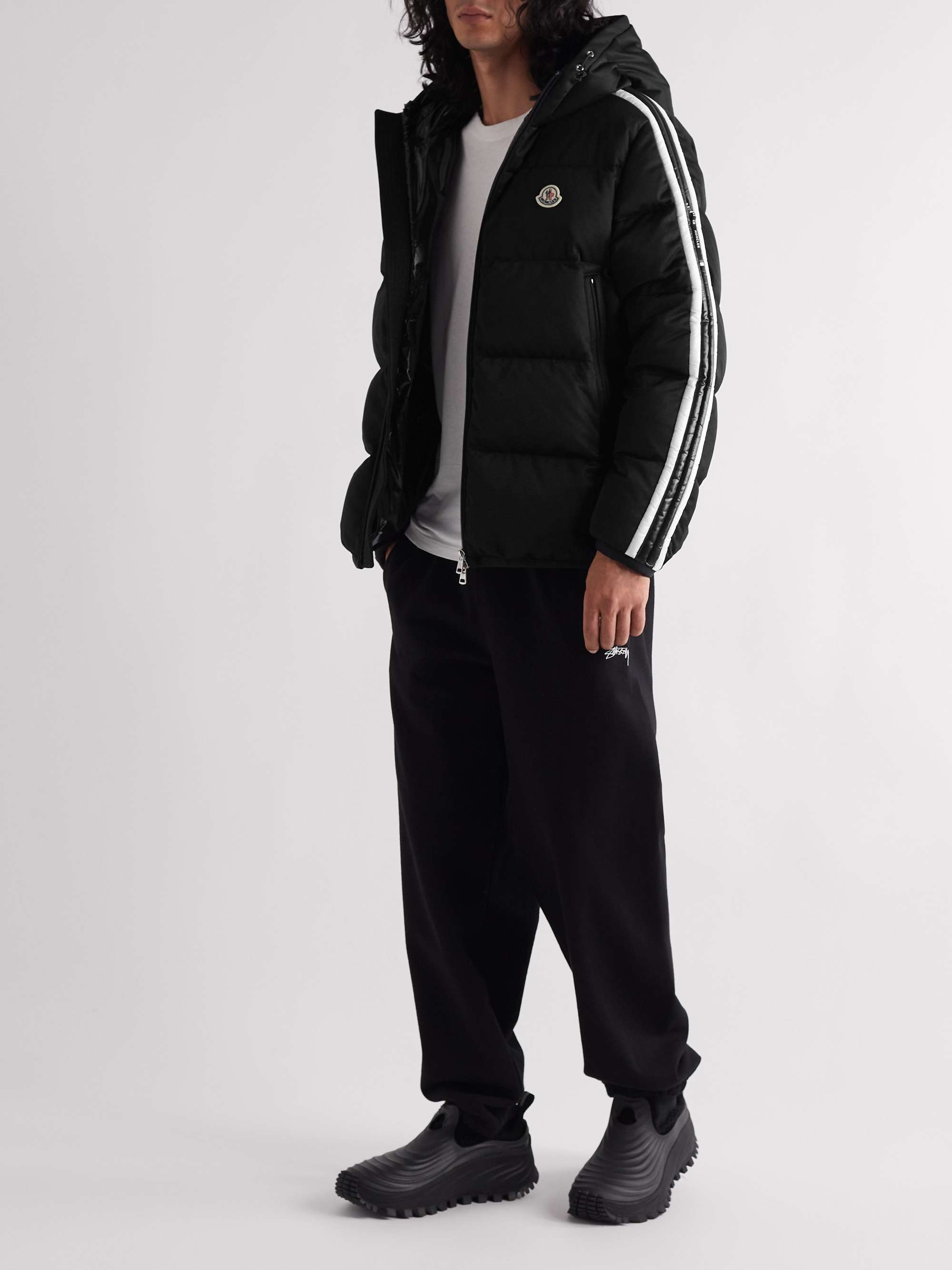 MONCLER Sanbesan Shell-Trimmed Quilted Tech-Jersey Hooded Down Jacket