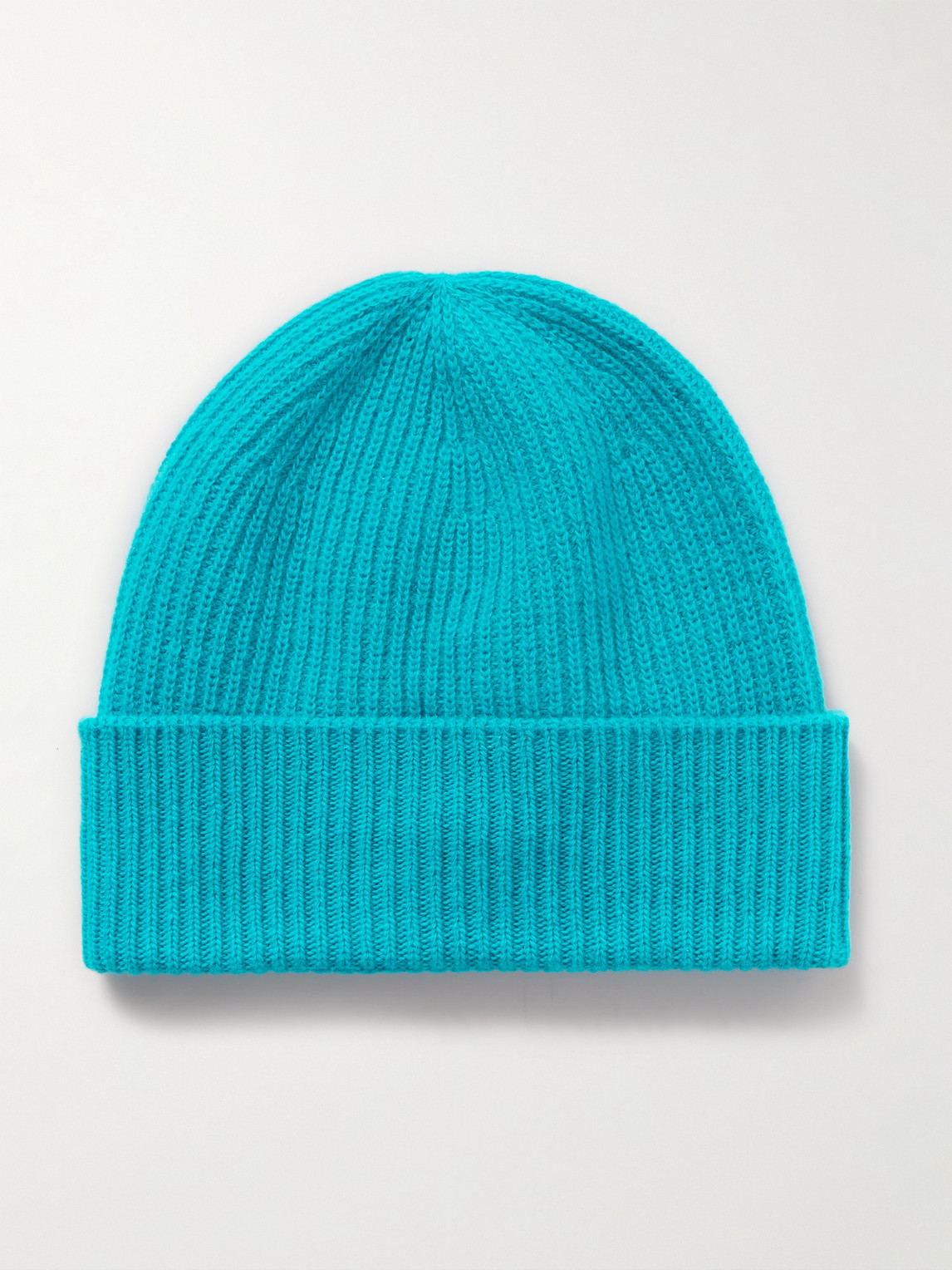 MONCLER APPLIQUÉD RIBBED VIRGIN WOOL AND CASHMERE-BLEND BEANIE 