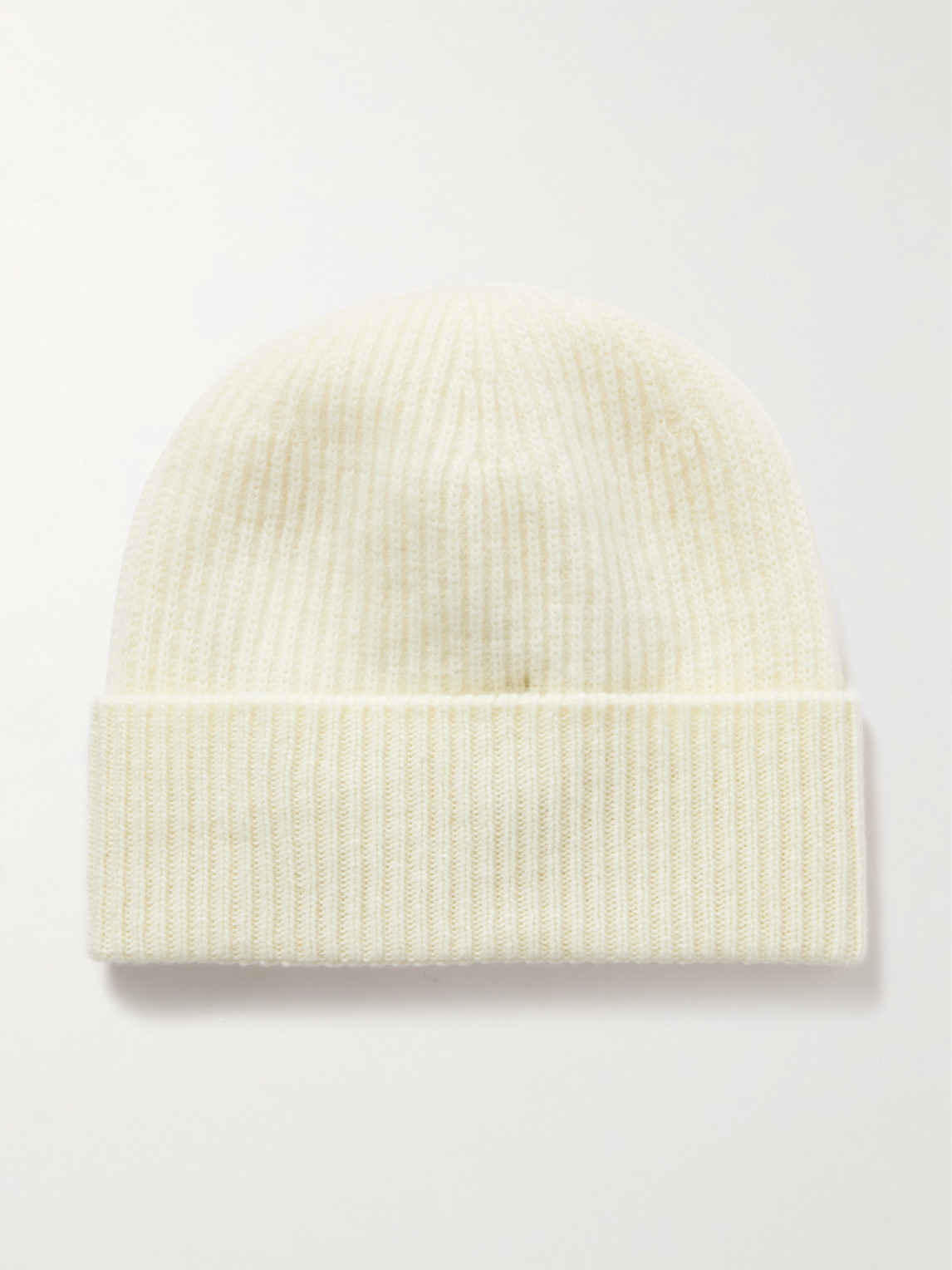 Shop Moncler Appliquéd Ribbed Virgin Wool And Cashmere-blend Beanie In White