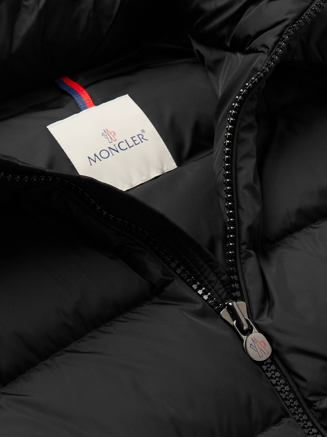 Shop Moncler Maya Faux Fur-trimmed Quilted Shell Down Jacket In Black