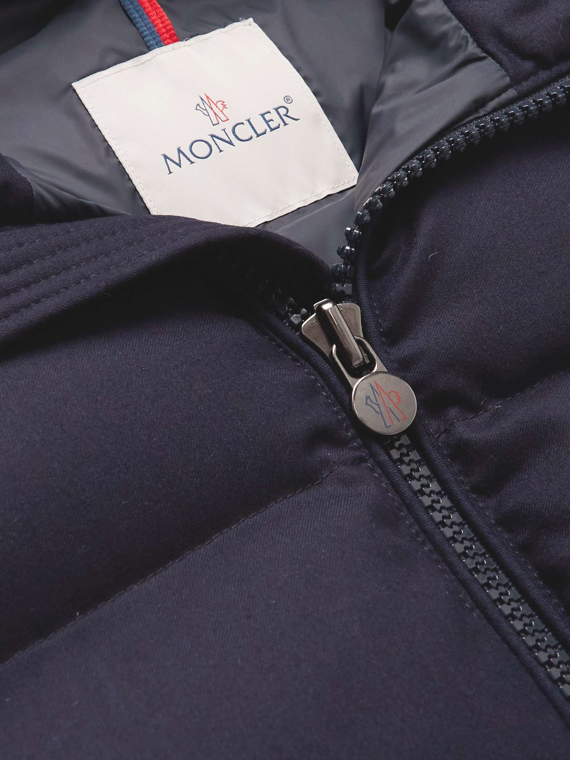 MONCLER Logo-Appliquéd Quilted Wool Hooded Down Jacket | MR PORTER