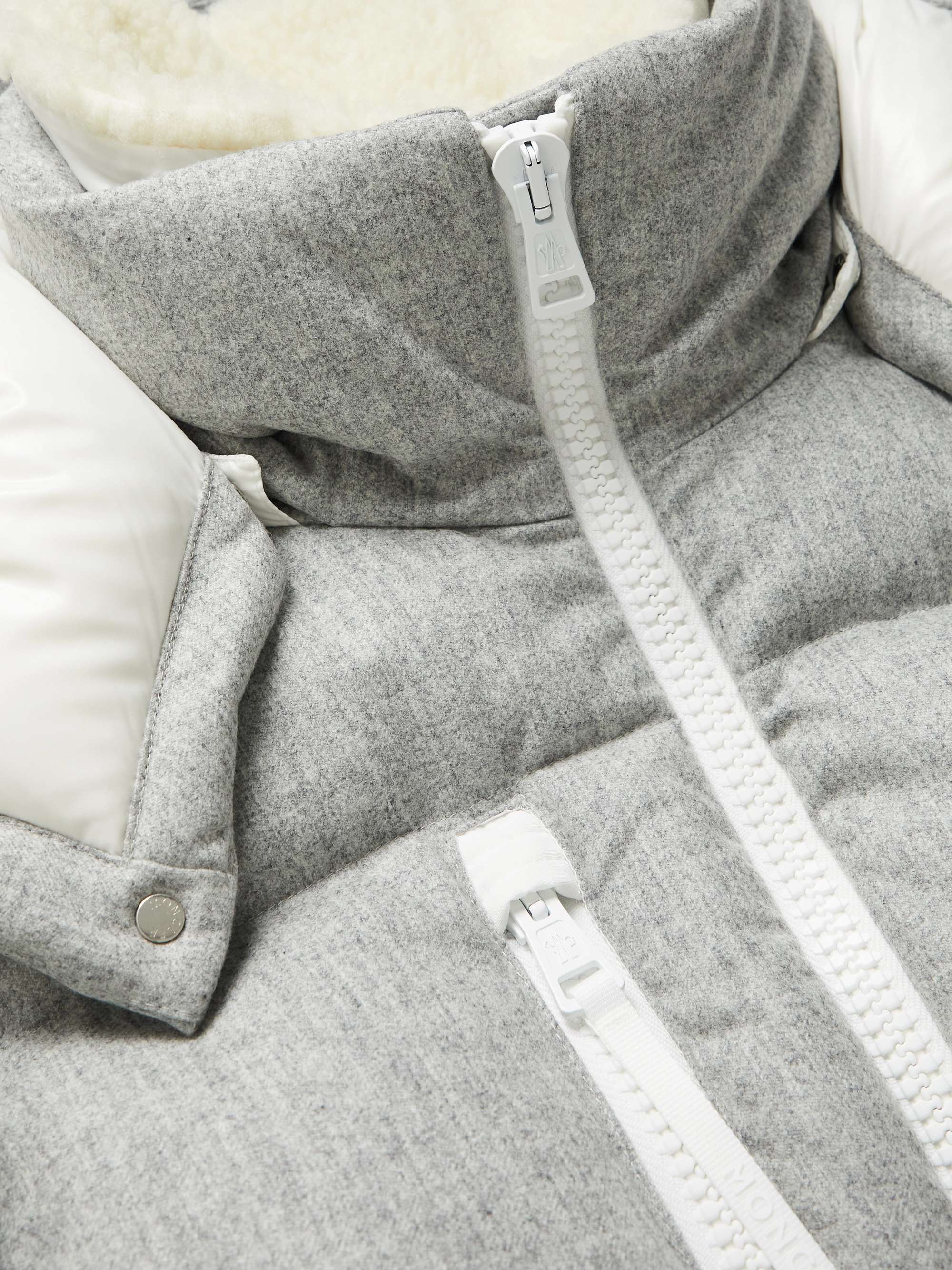 MONCLER Tarentaise Quilted Virgin Wool-Flannel Hooded Down Jacket