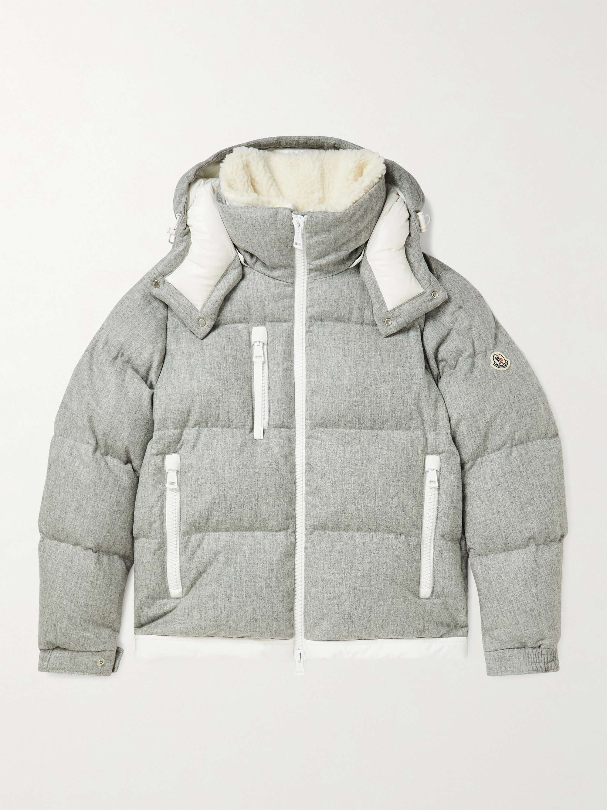 MONCLER Tarentaise Quilted Virgin Wool-Flannel Hooded Down Jacket