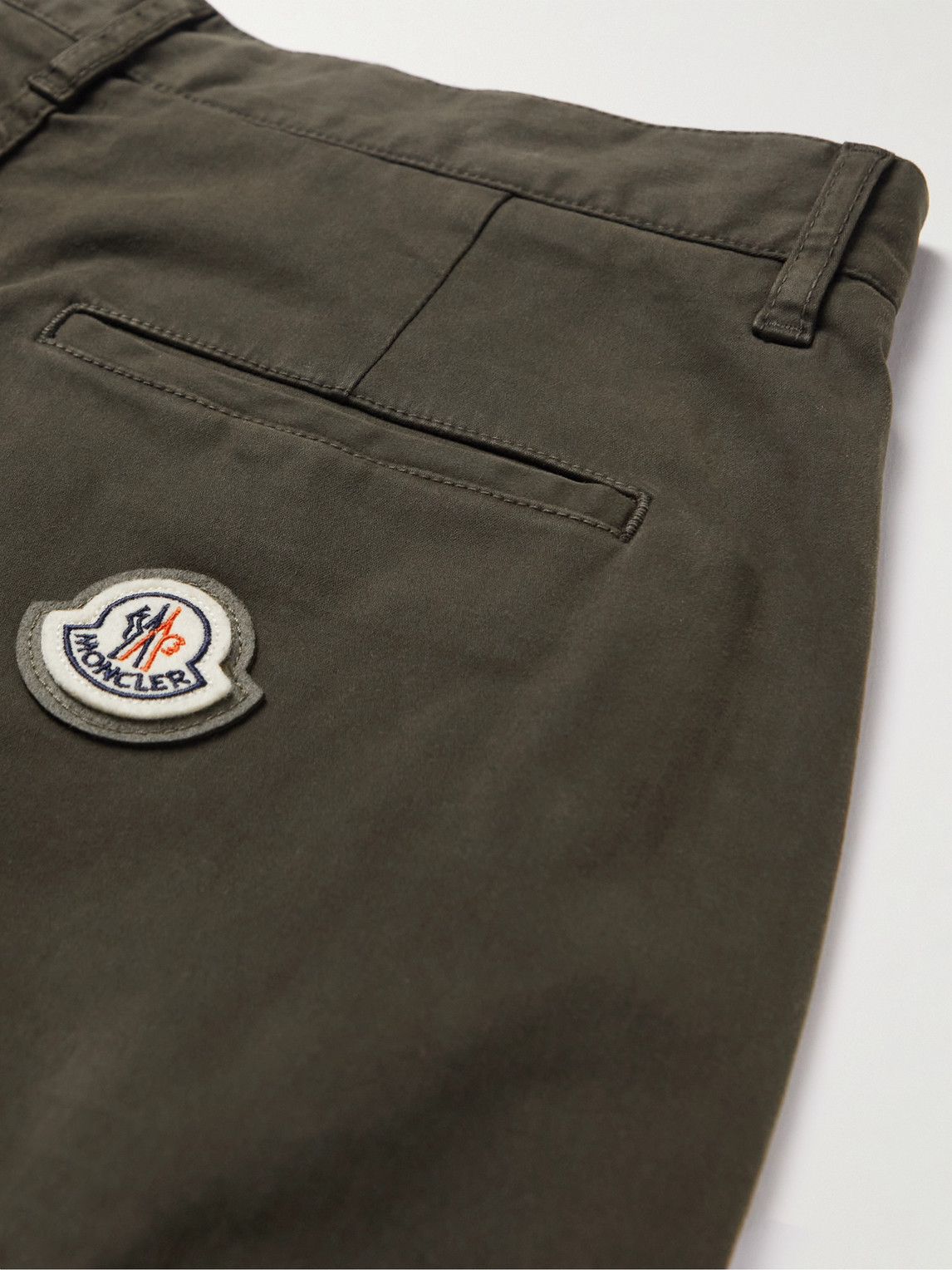 Shop Moncler Wide-leg Stretch-cotton Cargo Trousers In Gray