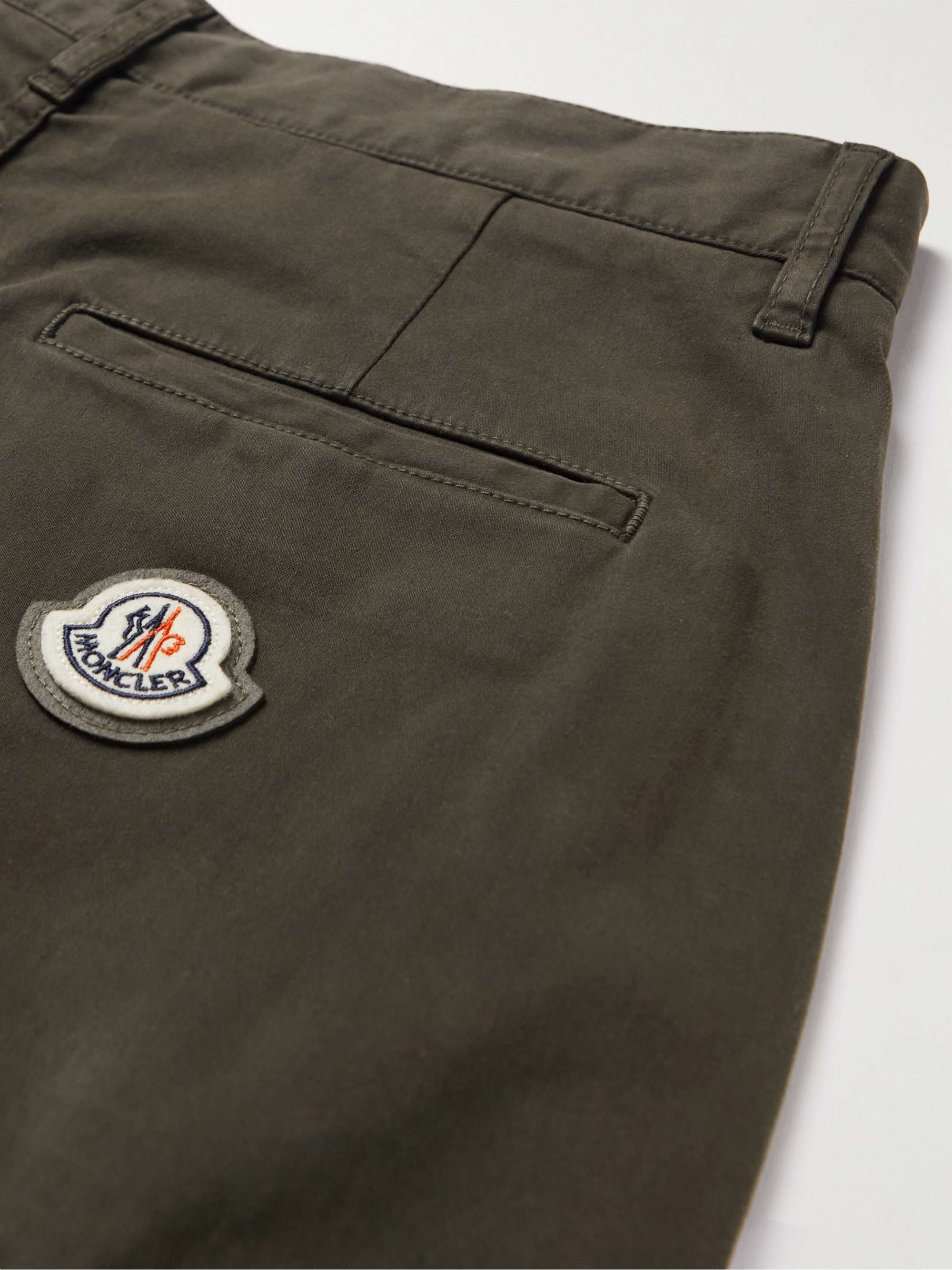 MONCLER Wide-Leg Stretch-Cotton Cargo Trousers